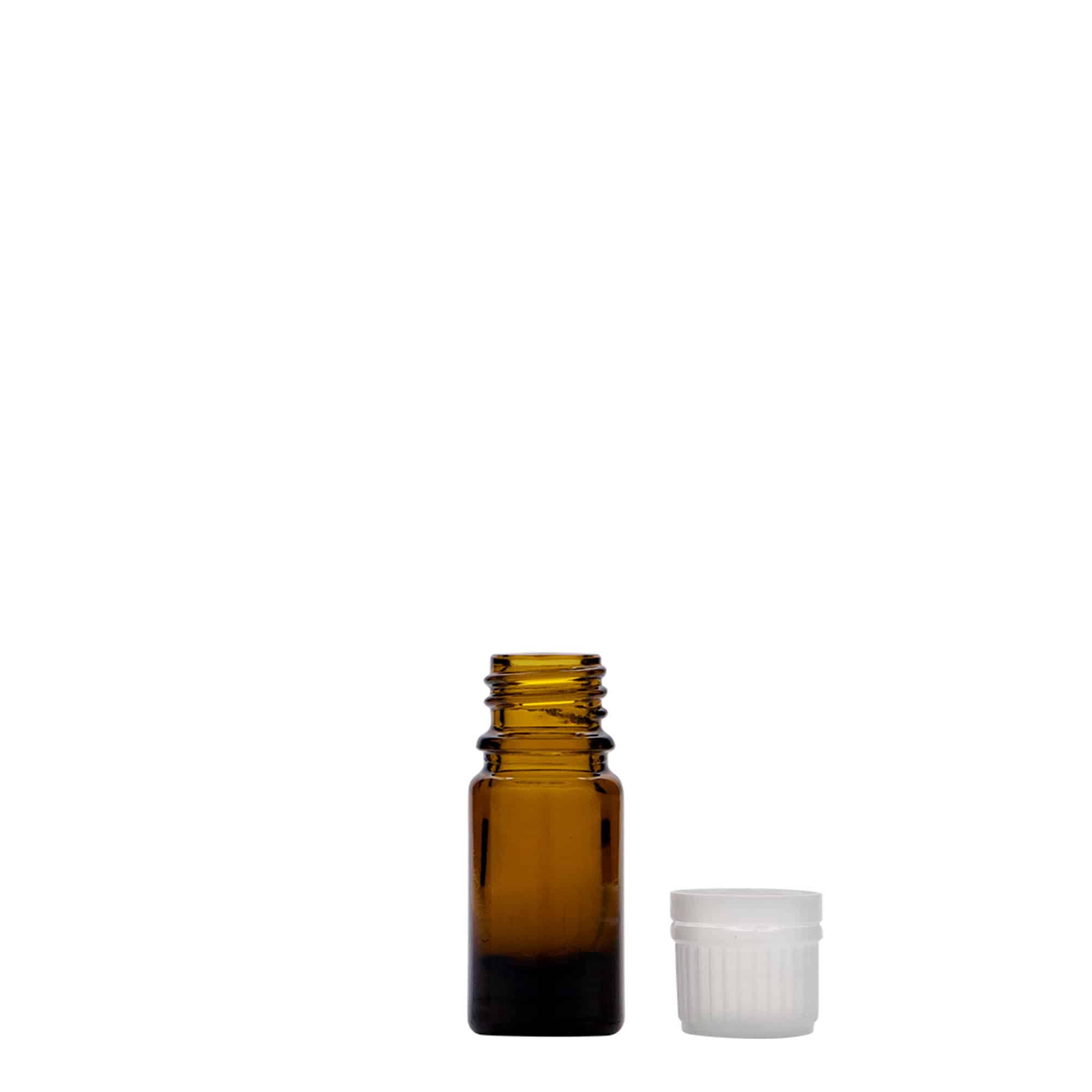 Flacon médical de 5 ml, verre, brun, embouchure : DIN 18
