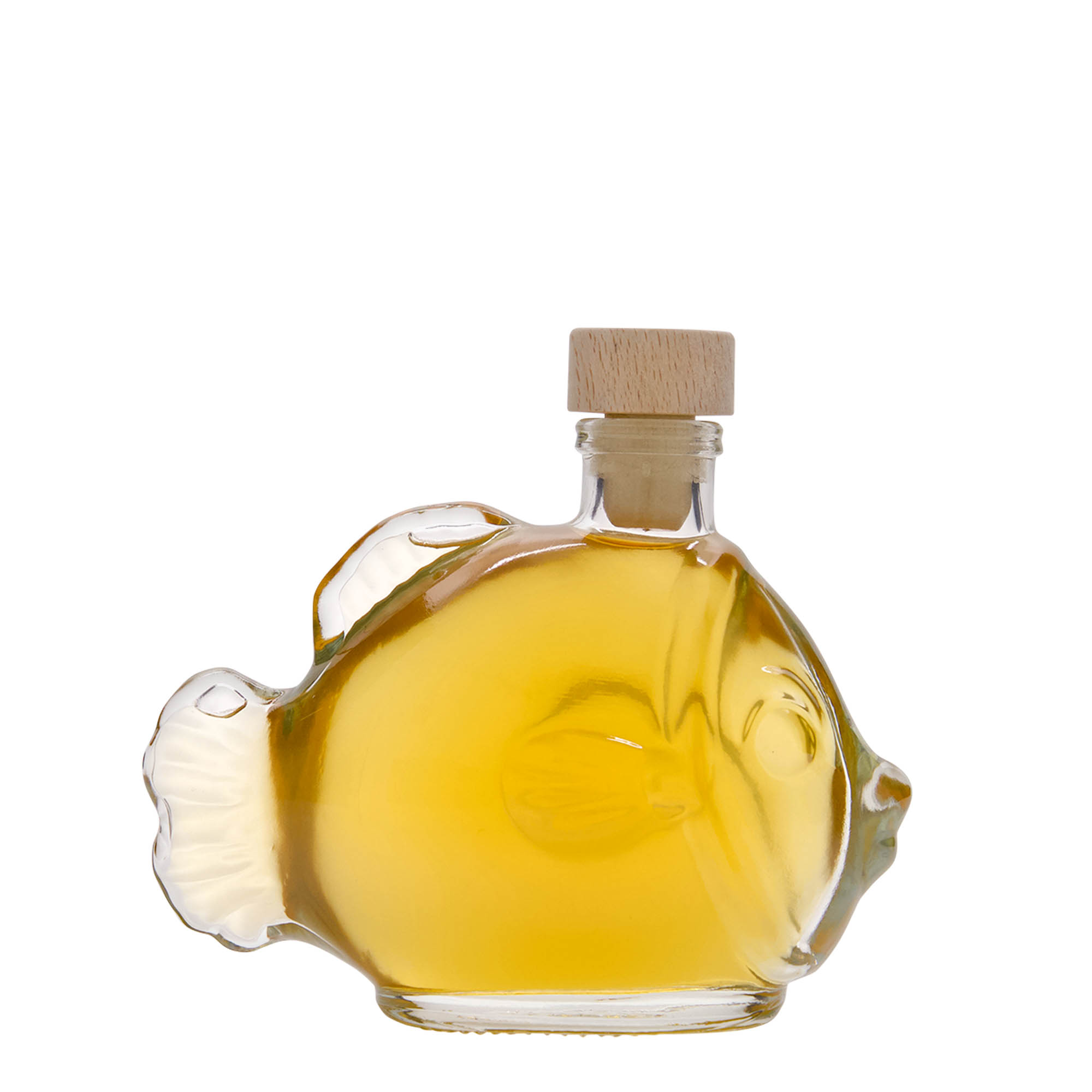 Flacon en verre 200 ml « Poisson », ouverture : liège