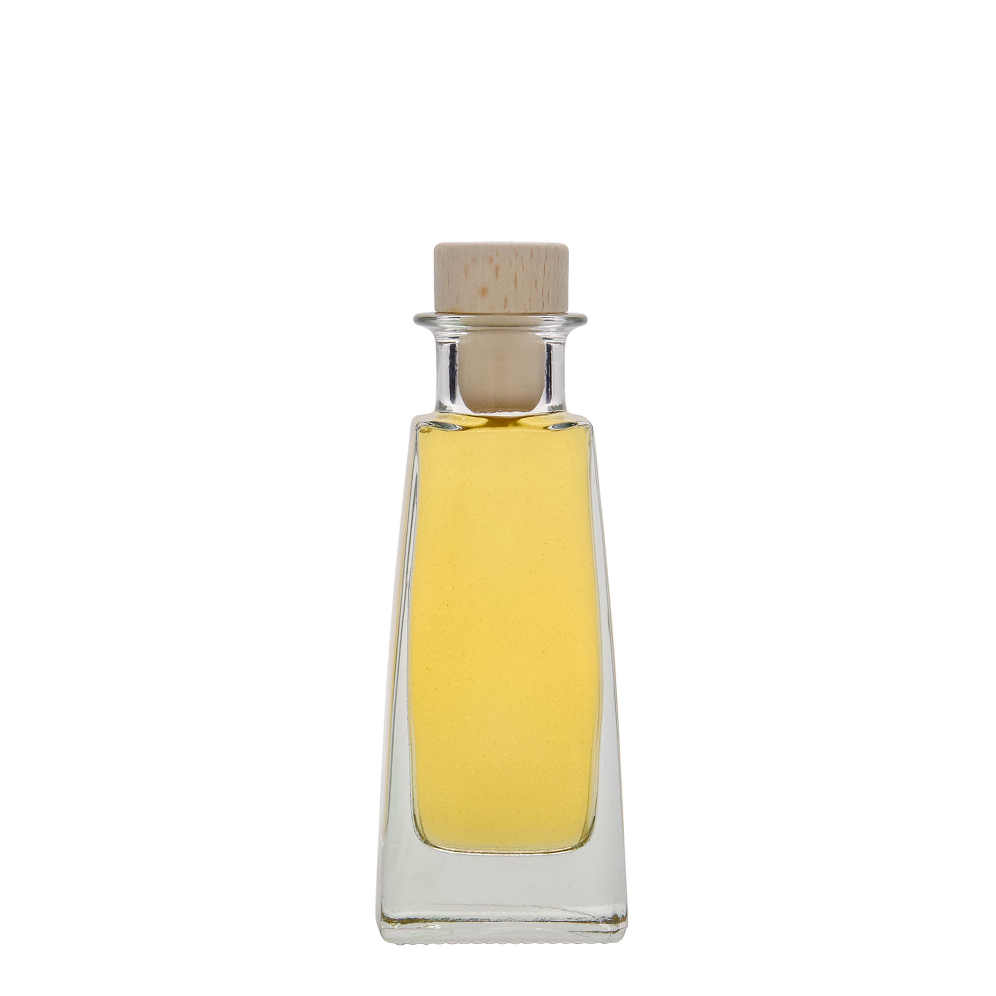 Flacon en verre 100 ml « Timmy », rectangulaire, ouverture : bouchon en liège