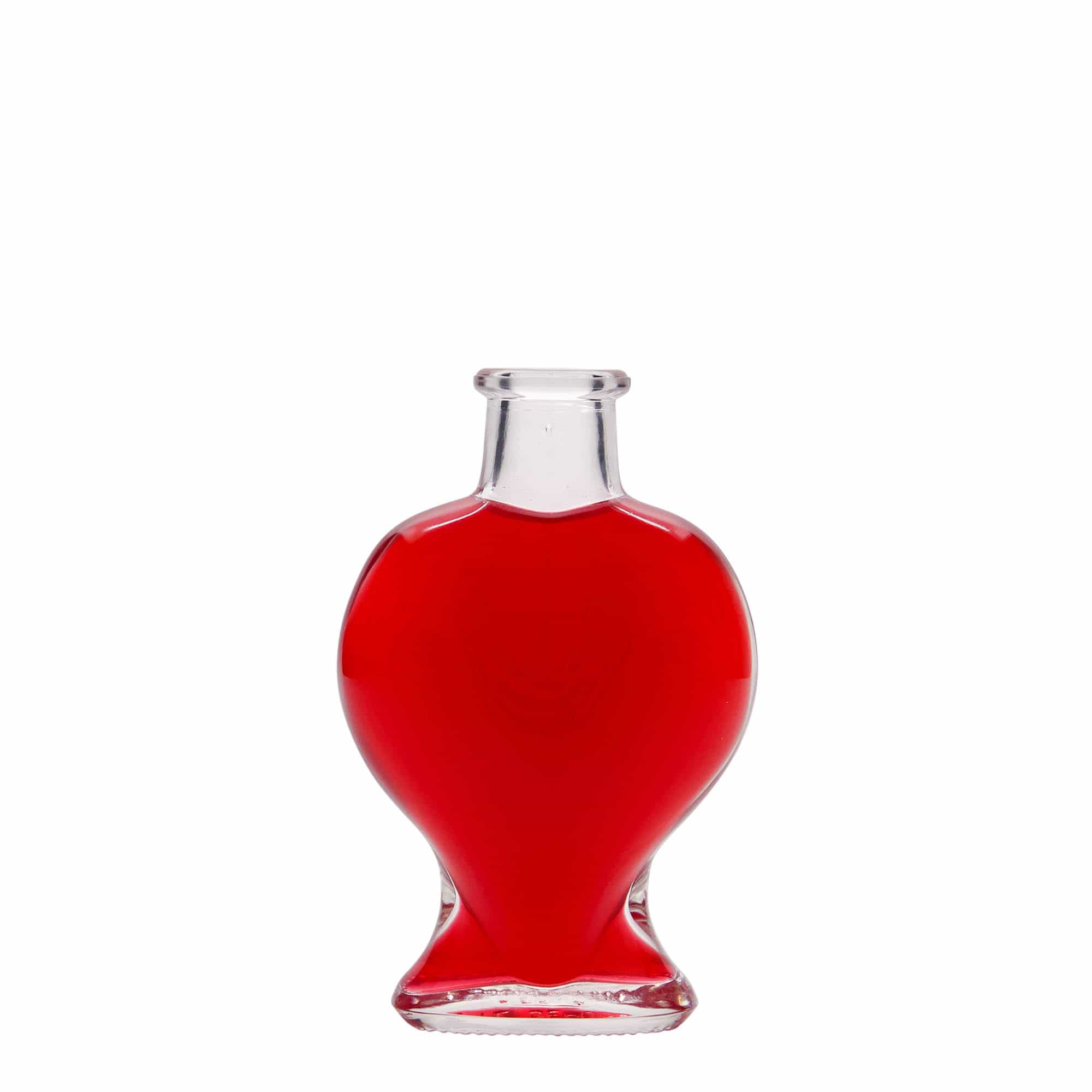 Flacon en verre 100 ml « Cœur », ouverture : bouchon en liège