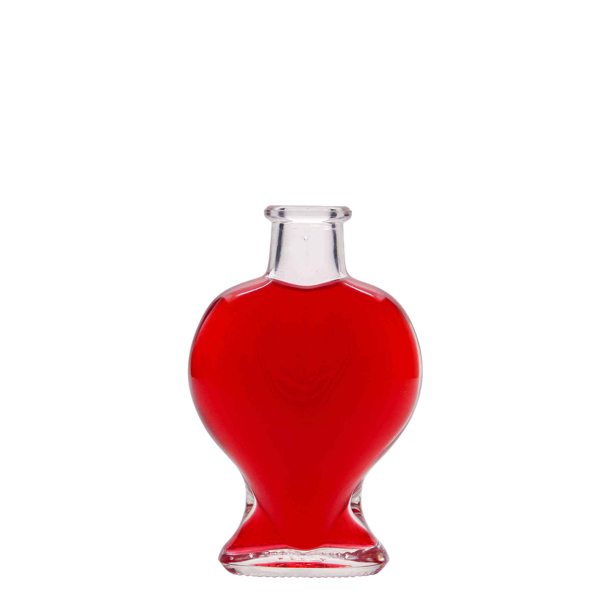 Flacon en verre 100 ml « Cœur », ouverture : bouchon en liège