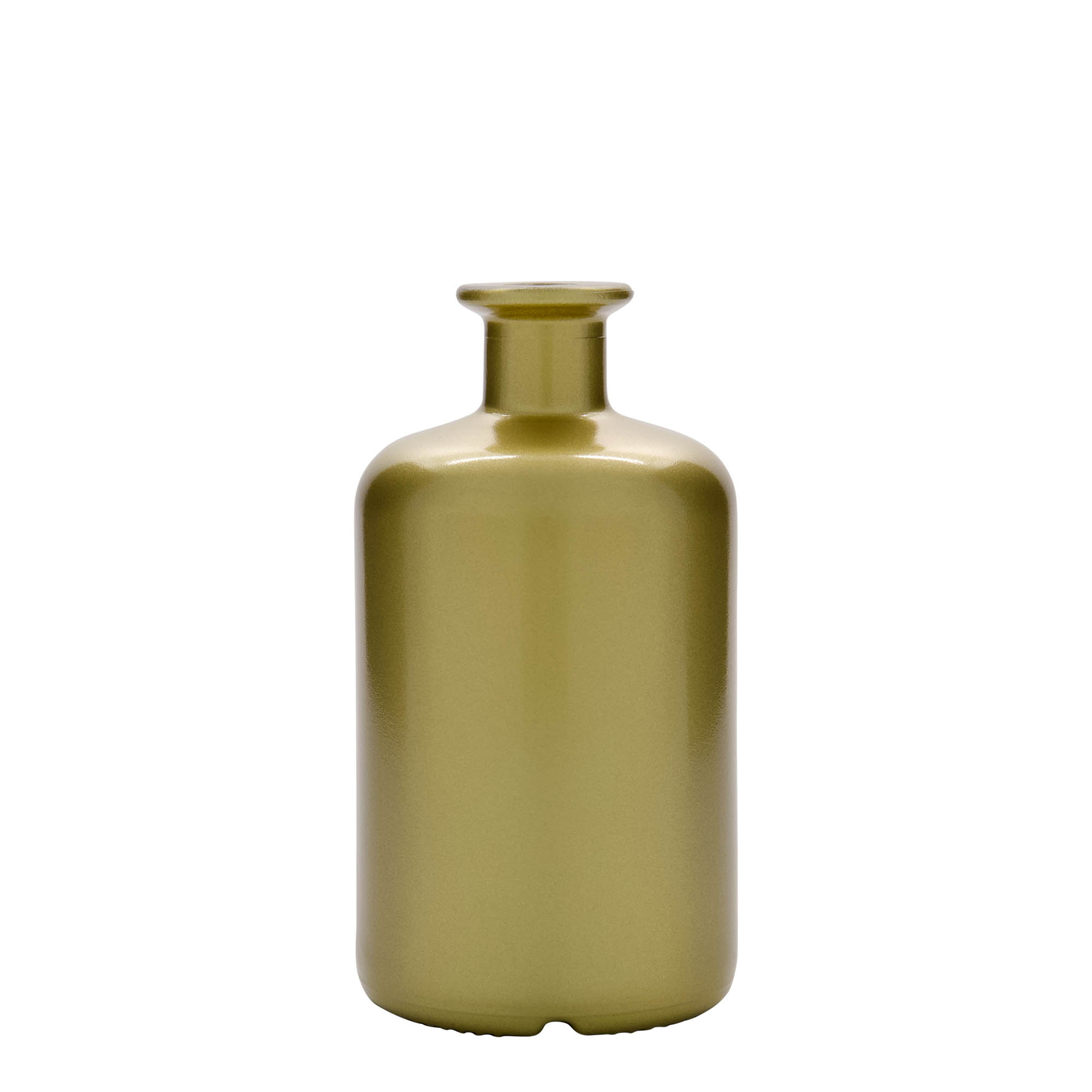 Bouteille en verre de 500 ml, style apothicaire, dorée, ouverture : bouchon en liège