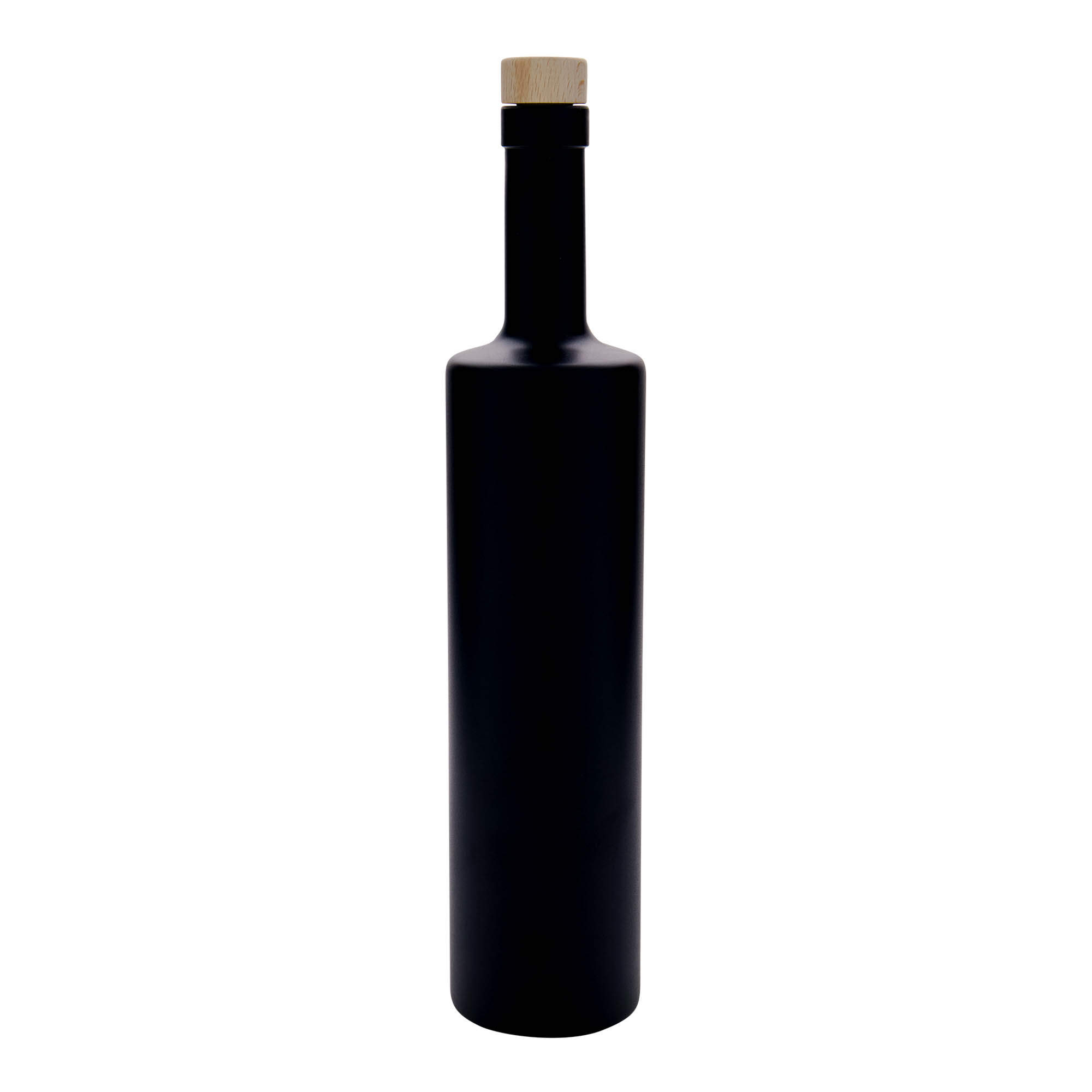 Bouteille en verre 700 ml 'Centurio', noire, ouverture : bouchon en liège Bouteille en verre 700 ml 'Centurio', noire, ouverture : bouchon en liège