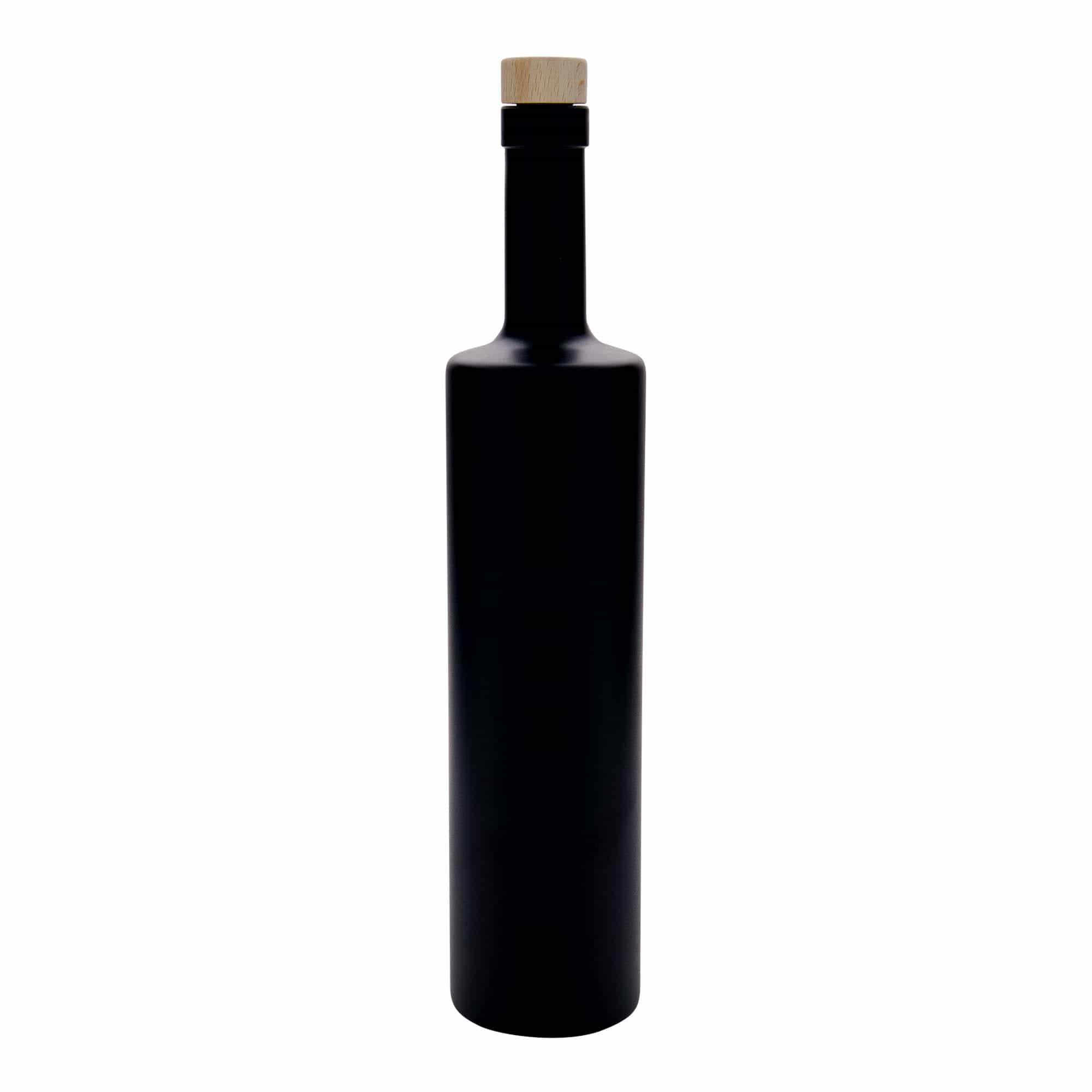 Bouteille en verre 700 ml « Centurio », noire, ouverture : bouchon en liège