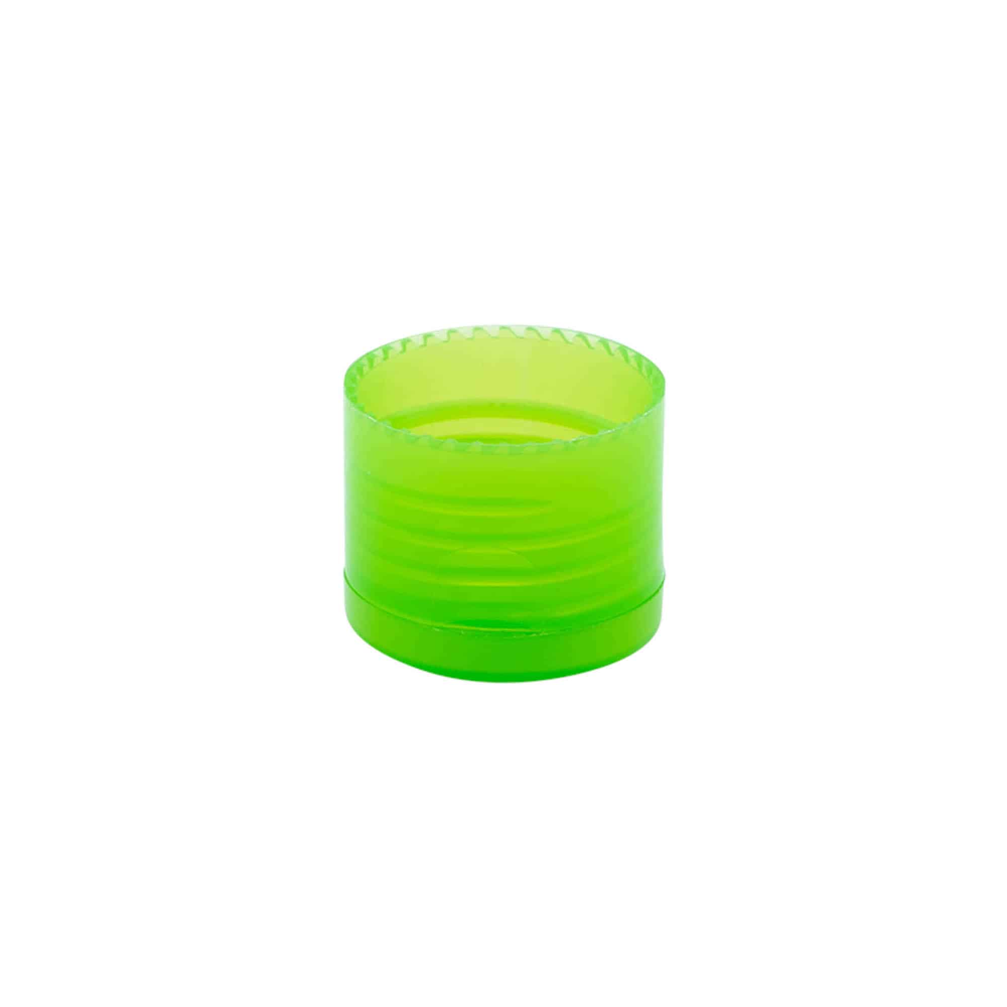 Bouchon à vis avec charnière à bascule, plastique PP, vert, pour ouverture : 24/410