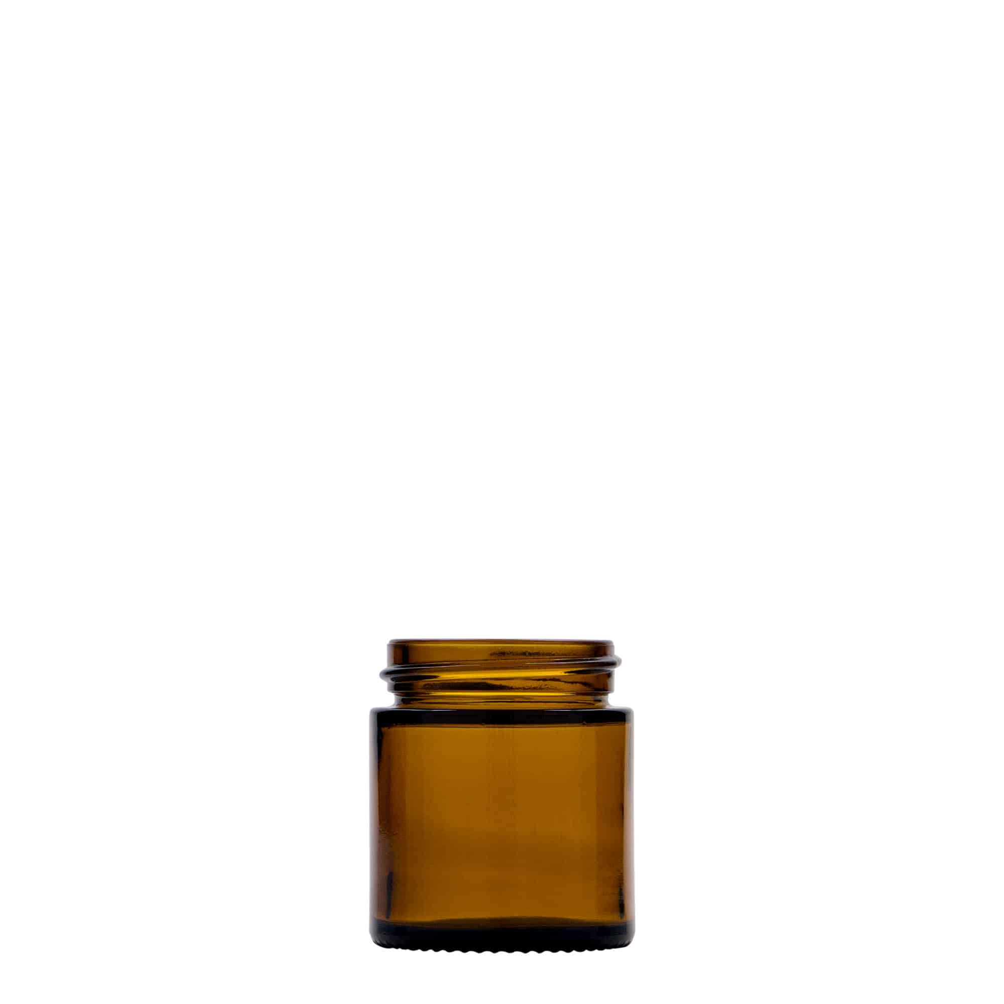 Pot de 30 ml « Brown Line », verre, brun, ouverture : bouchon à vis