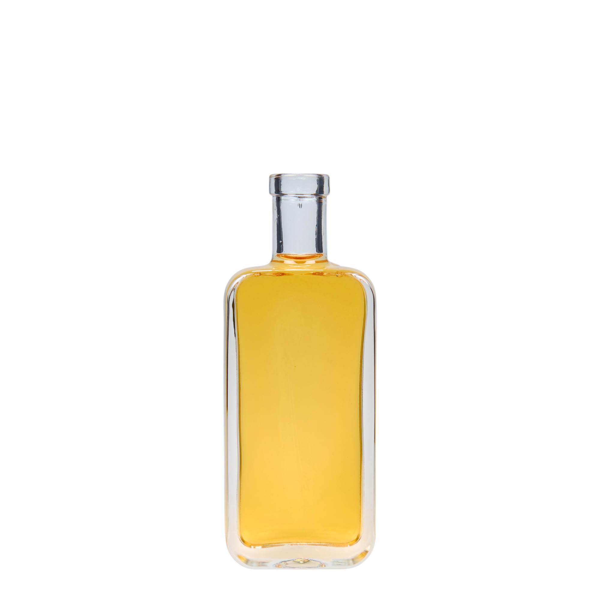 Flacon en verre 100 ml 'Nice', rectangulaire, ouverture : bouchon en liège