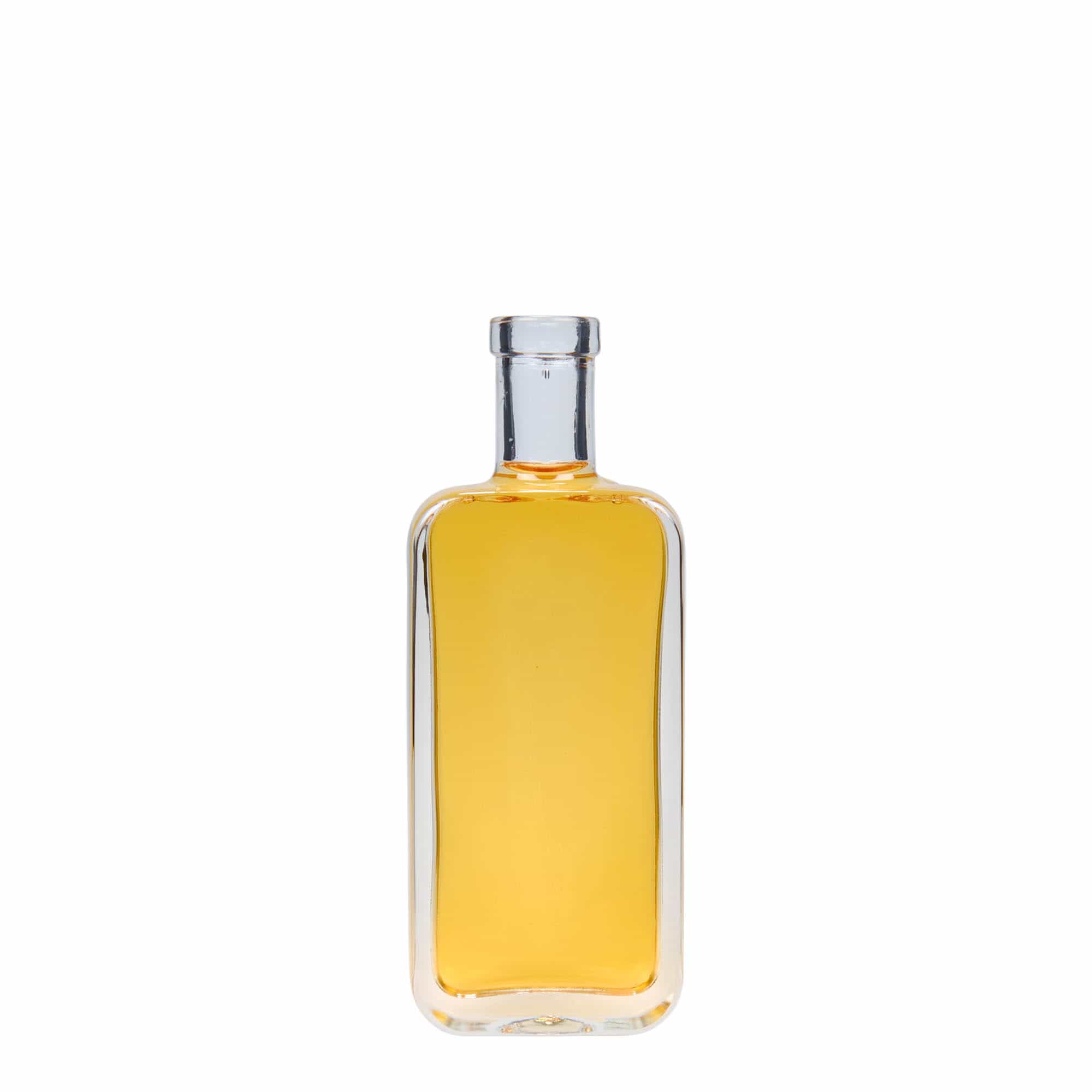 Flacon en verre 100 ml 'Nice', rectangulaire, ouverture : bouchon en liège