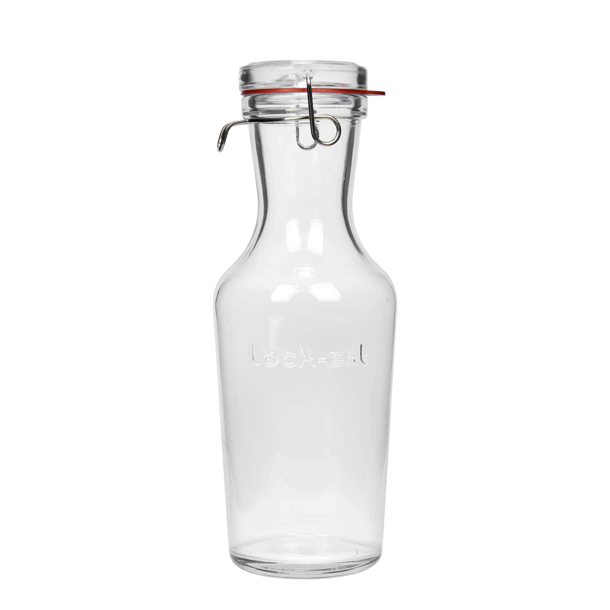 Carafe en verre 1.000 ml « Lock-Eat », ouverture : fermeture à pince métallique