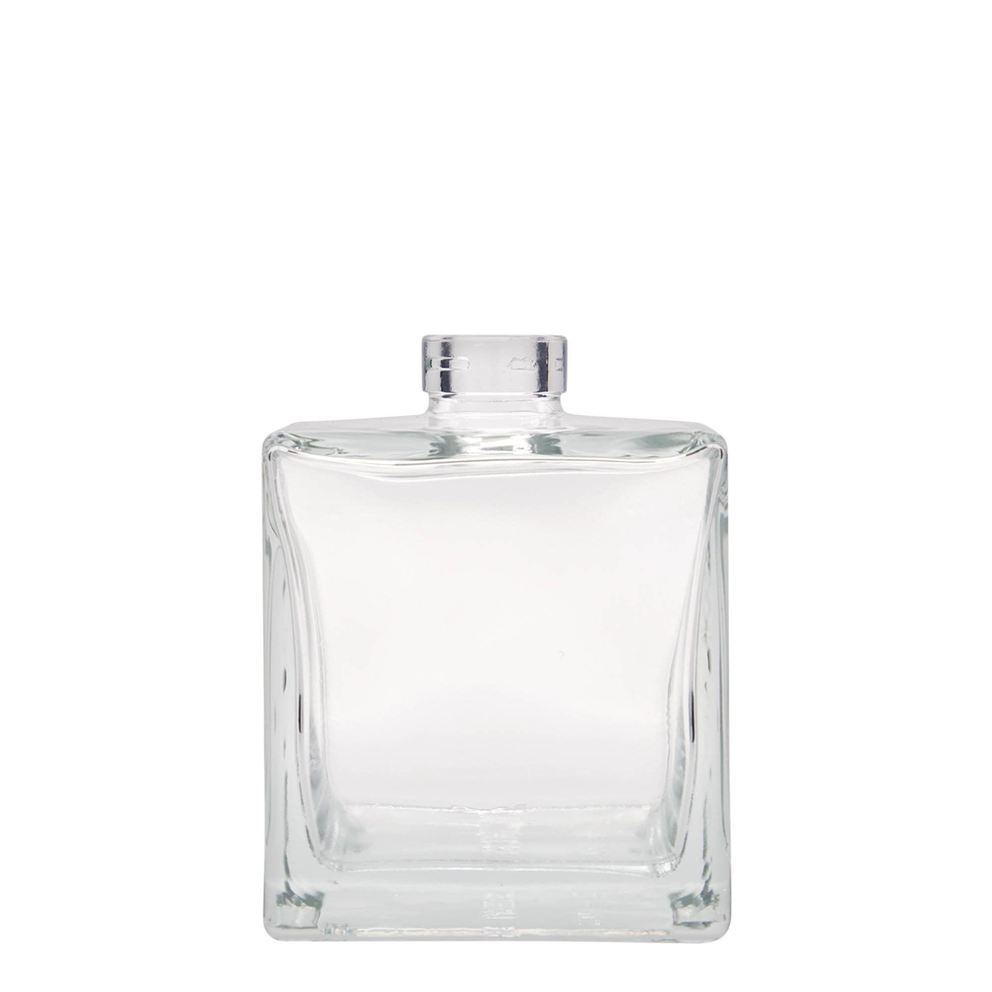 Bouteille en verre 500 ml « Cube », carrée, ouverture : bouchon en liège Bouteille en verre 500 ml « Cube », carrée, ouverture : bouchon en liège