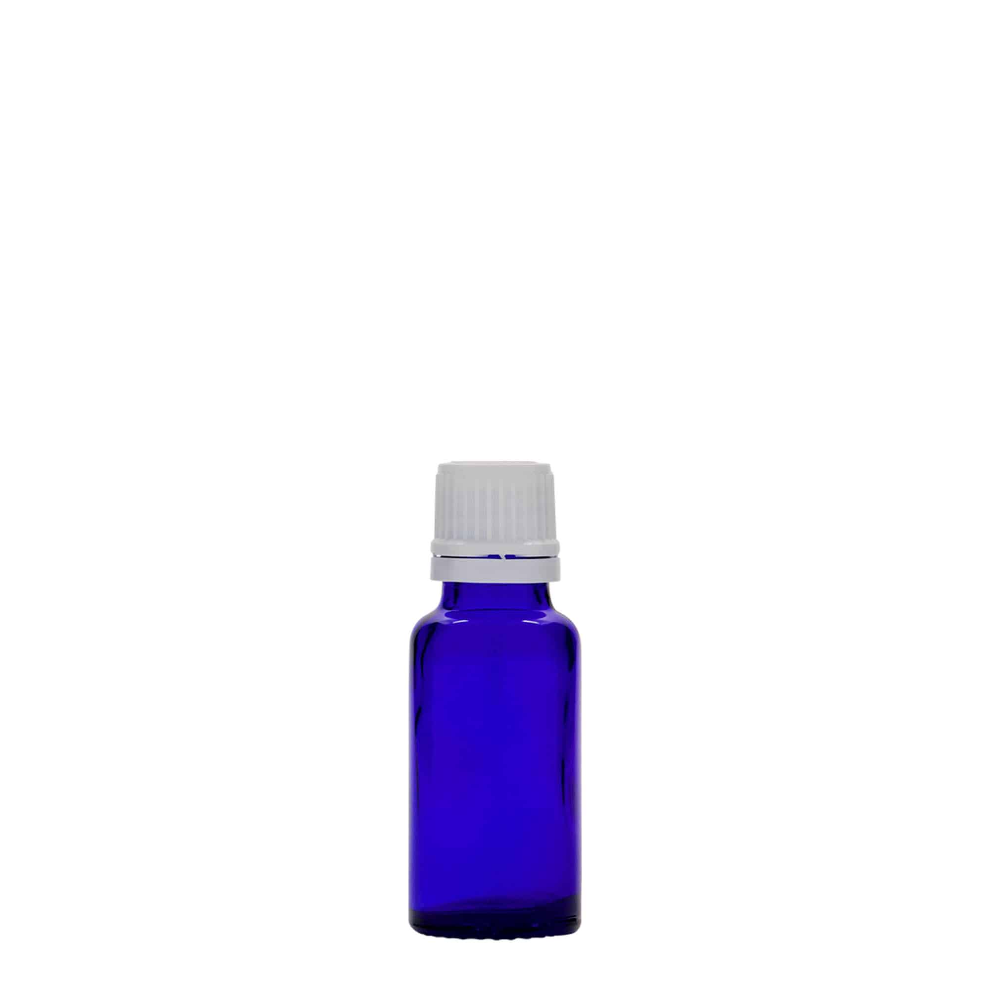 Flacon médical 20 ml, verre, bleu royal, ouverture : DIN 18