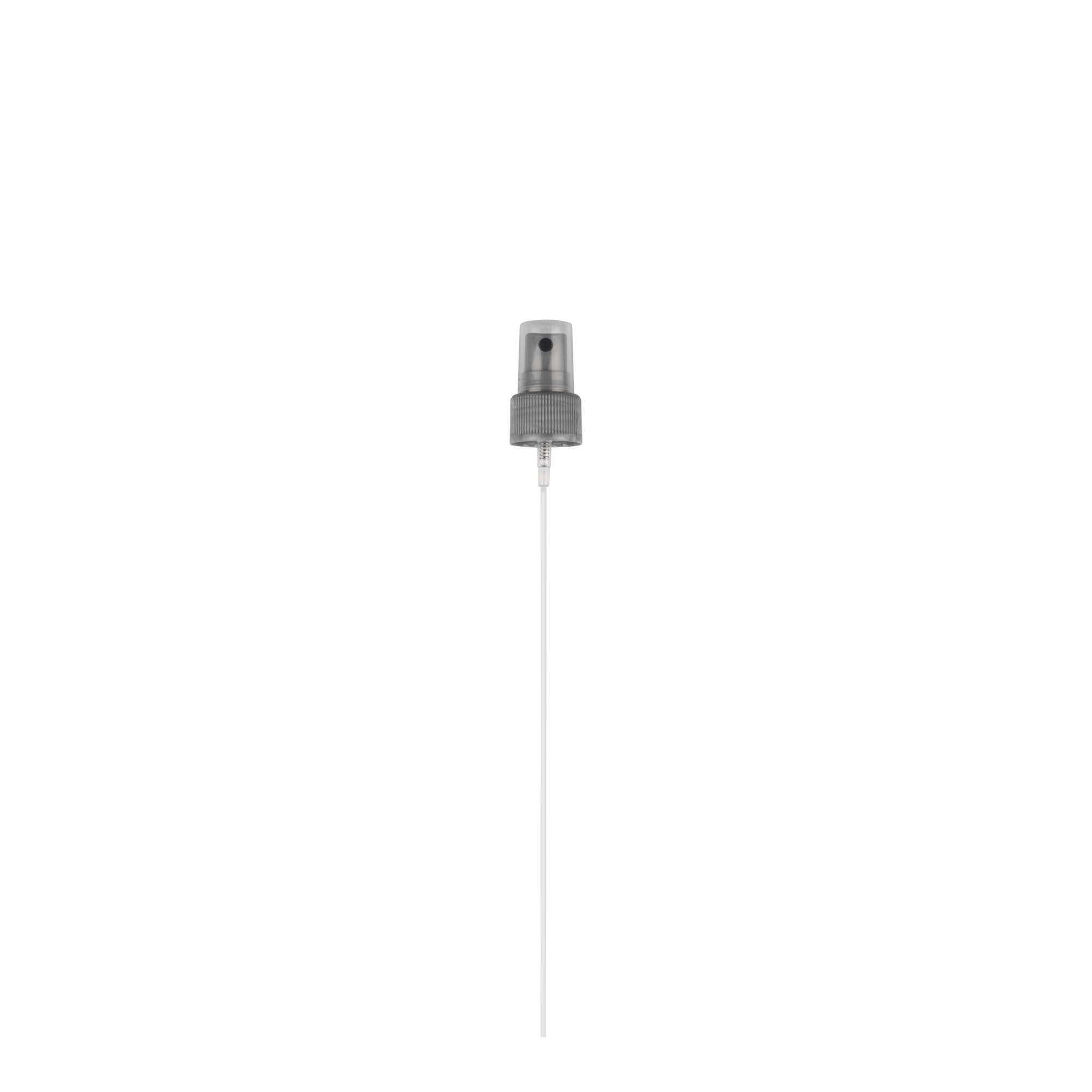 Bouchon à vis avec pulvérisateur spray, plastique PP, argenté, pour ouverture : 24/410
