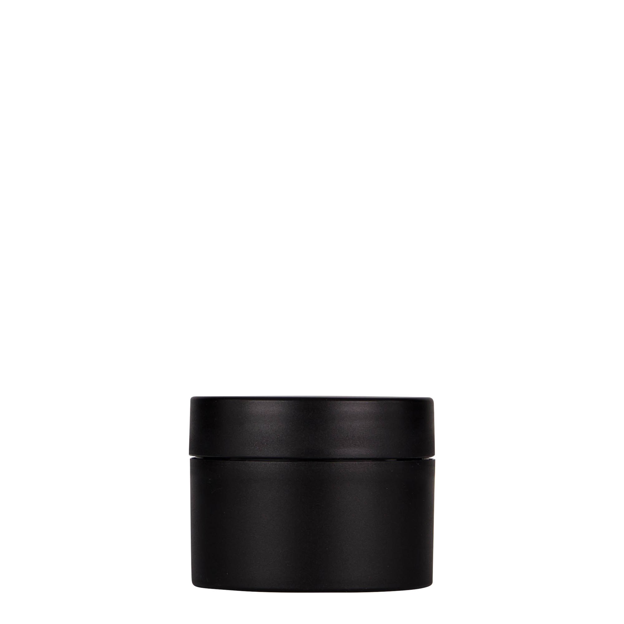 50 ml boîte en plastique 'Antonella', PP, noir, ouverture : bouchon à vis