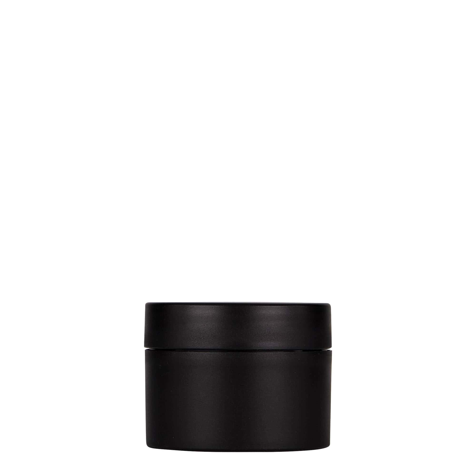 50 ml boîte en plastique 'Antonella', PP, noir, ouverture : bouchon à vis
