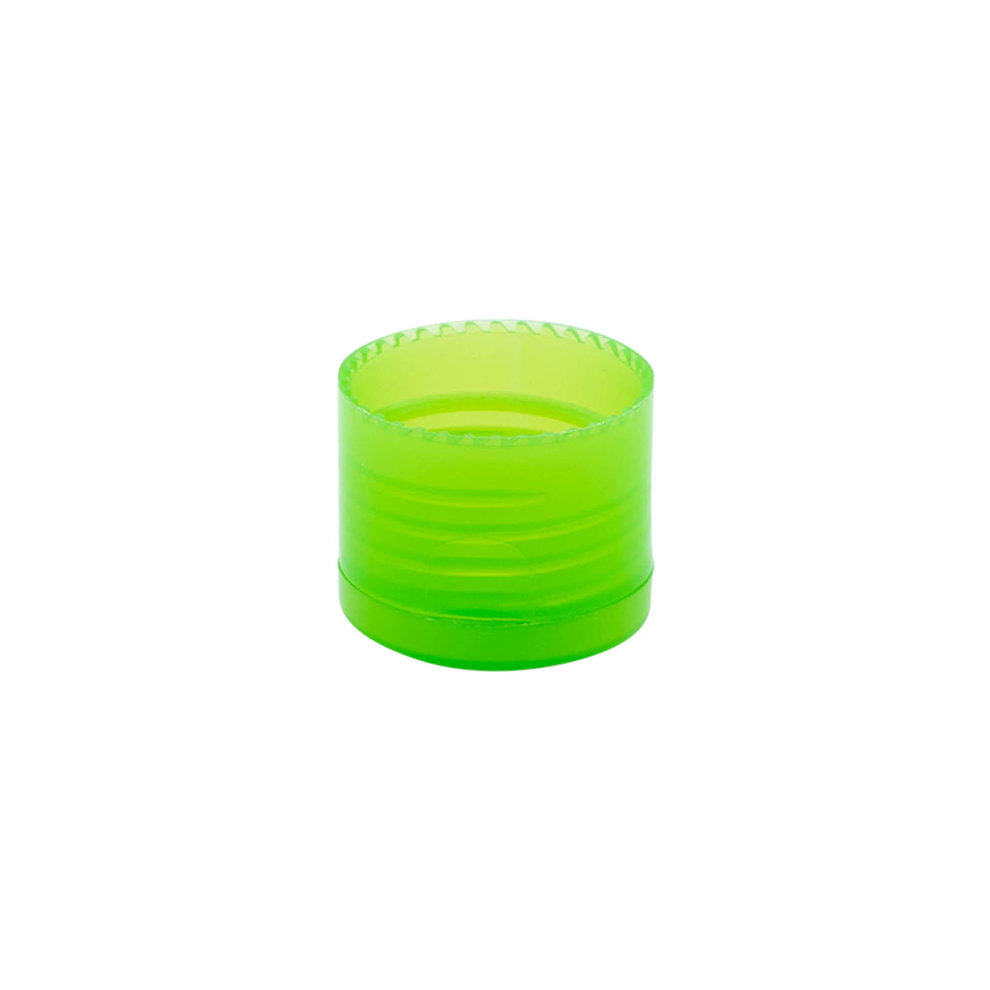 Bouchon à vis avec charnière à bascule, plastique PP, vert, pour ouverture : 24/410 Bouchon à vis avec charnière à bascule, plastique PP, vert, pour ouverture : 24/410