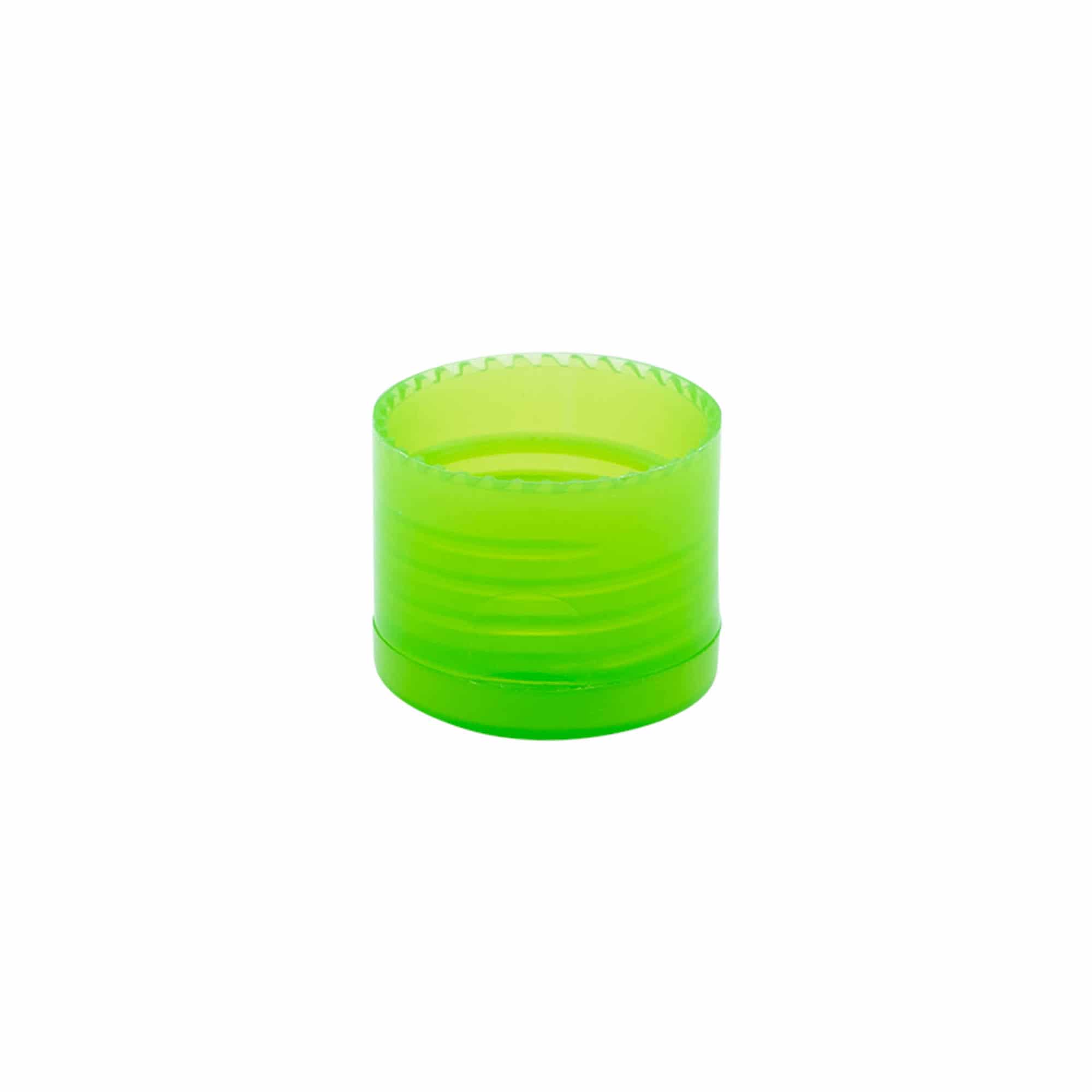 Bouchon à vis avec charnière à bascule, plastique PP, vert, pour ouverture : 24/410 Bouchon à vis avec charnière à bascule, plastique PP, vert, pour ouverture : 24/410