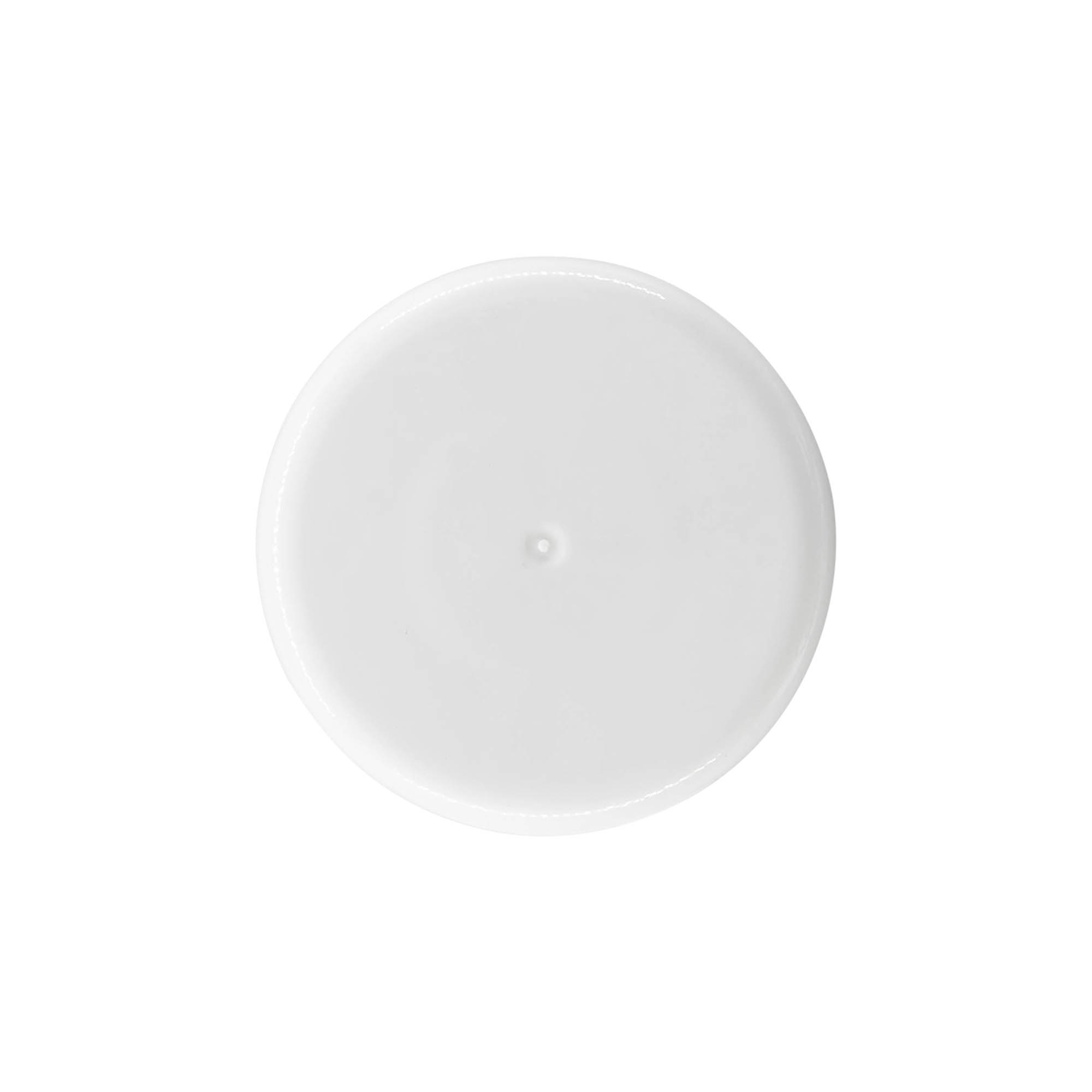 Bouchon à vis pour flacon rond avec insert de seringue, plastique PE, blanc, pour ouverture : GL 22