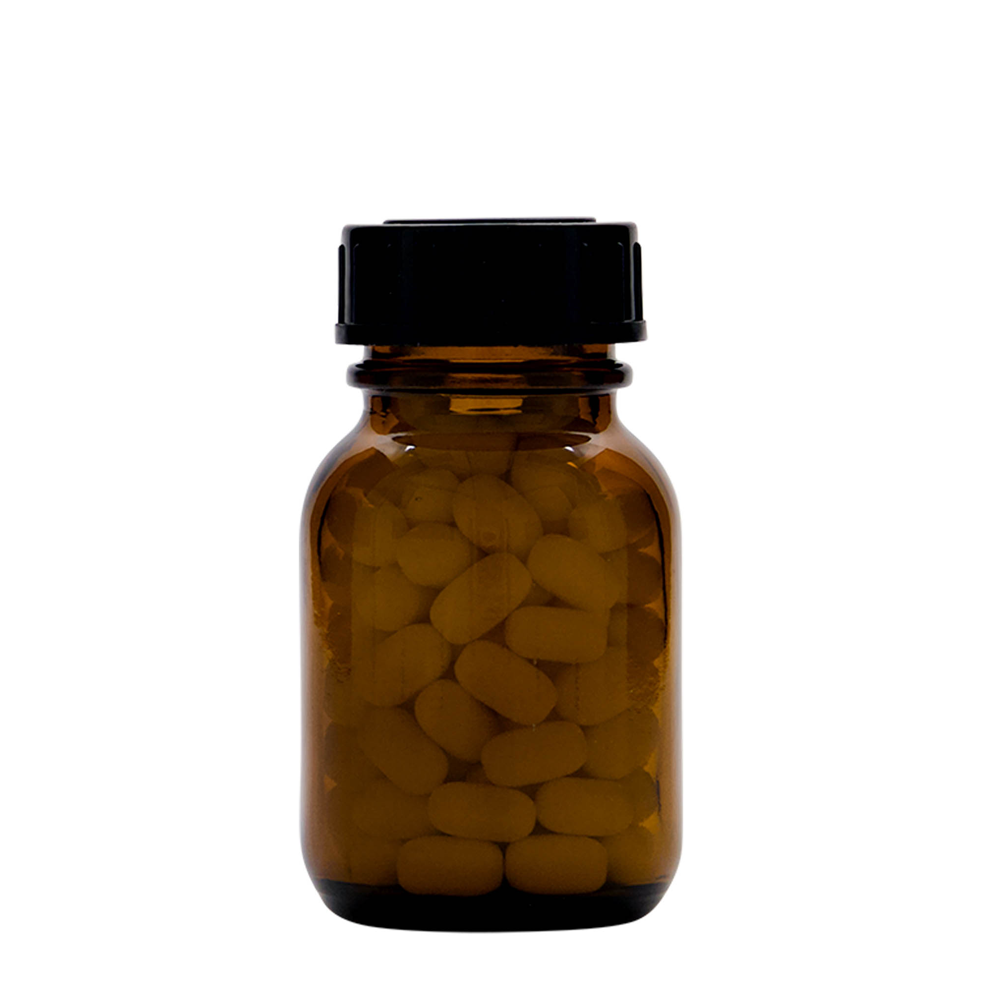 50 ml flacon à col large, brun, ouverture : DIN 32