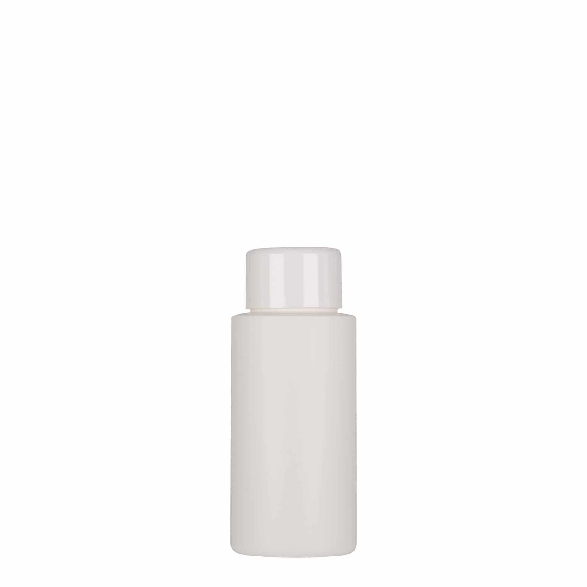 Bouteille en plastique 50 ml 'Pipe', PEHD, blanche, col : GPI 24/410