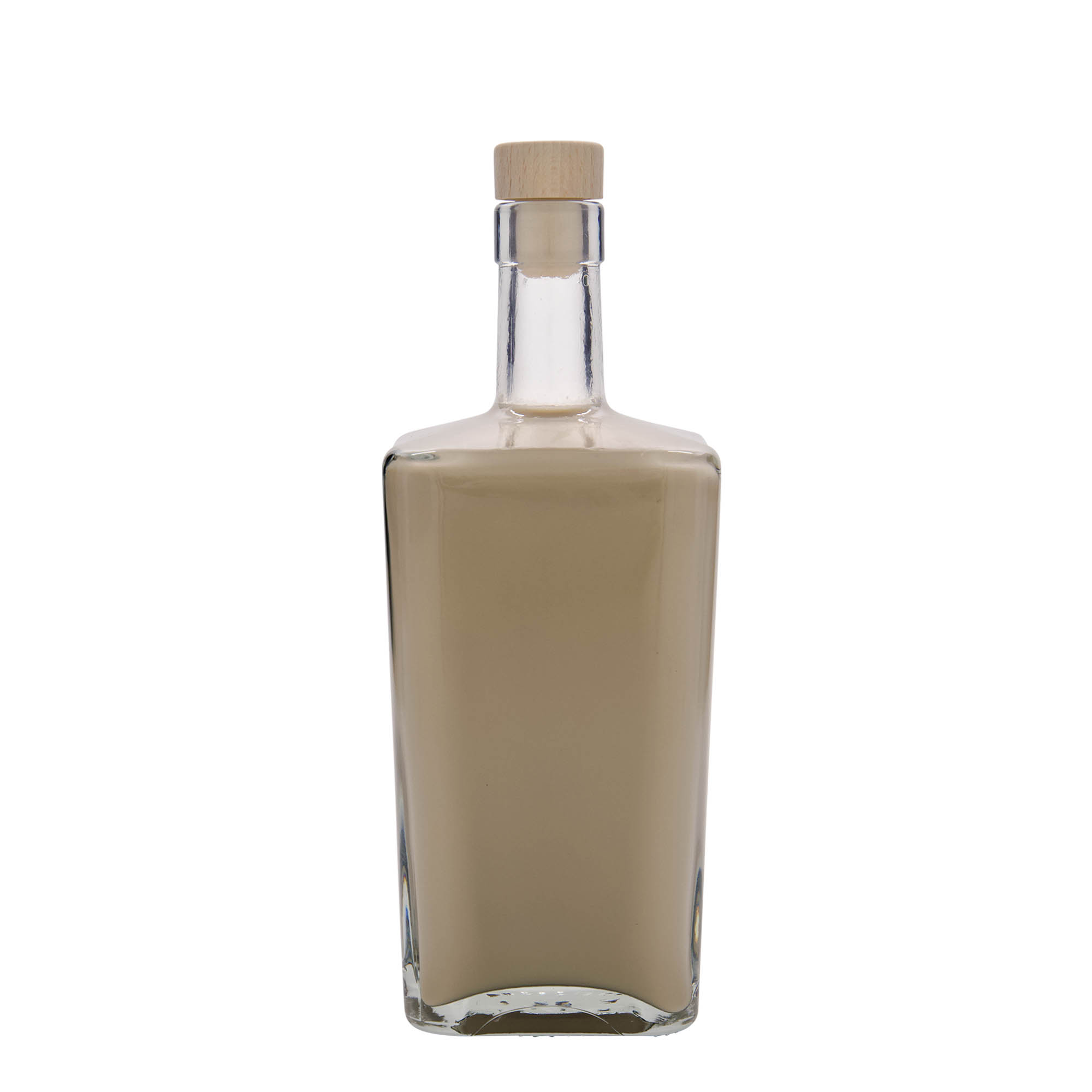 Bouteille en verre 700 ml 'Noel', carrée, ouverture : bouchon en liège Bouteille en verre 700 ml 'Noel', carrée, ouverture : bouchon en liège