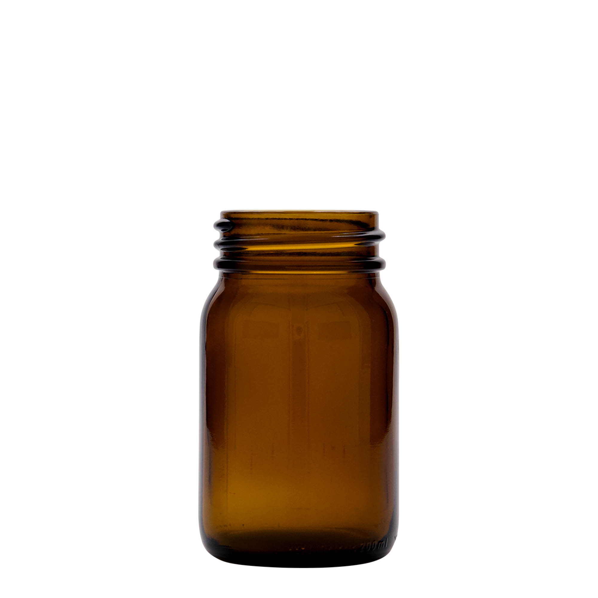 200 ml bocal à col large, brun, ouverture : DIN 55 200 ml bocal à col large, brun, ouverture : DIN 55