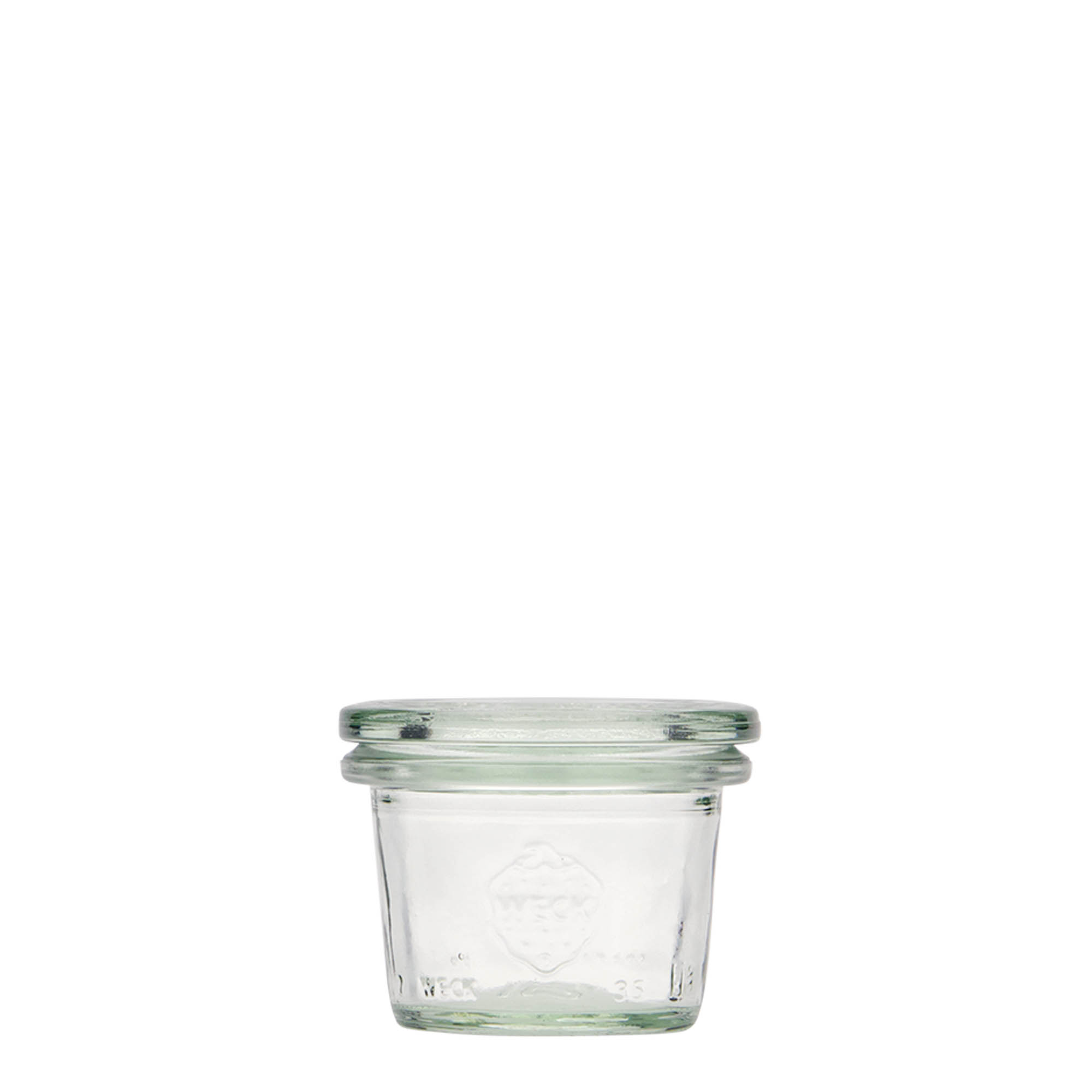 35 ml bocal WECK à fond conique, ouverture : bord rond 35 ml bocal WECK à fond conique, ouverture : bord rond