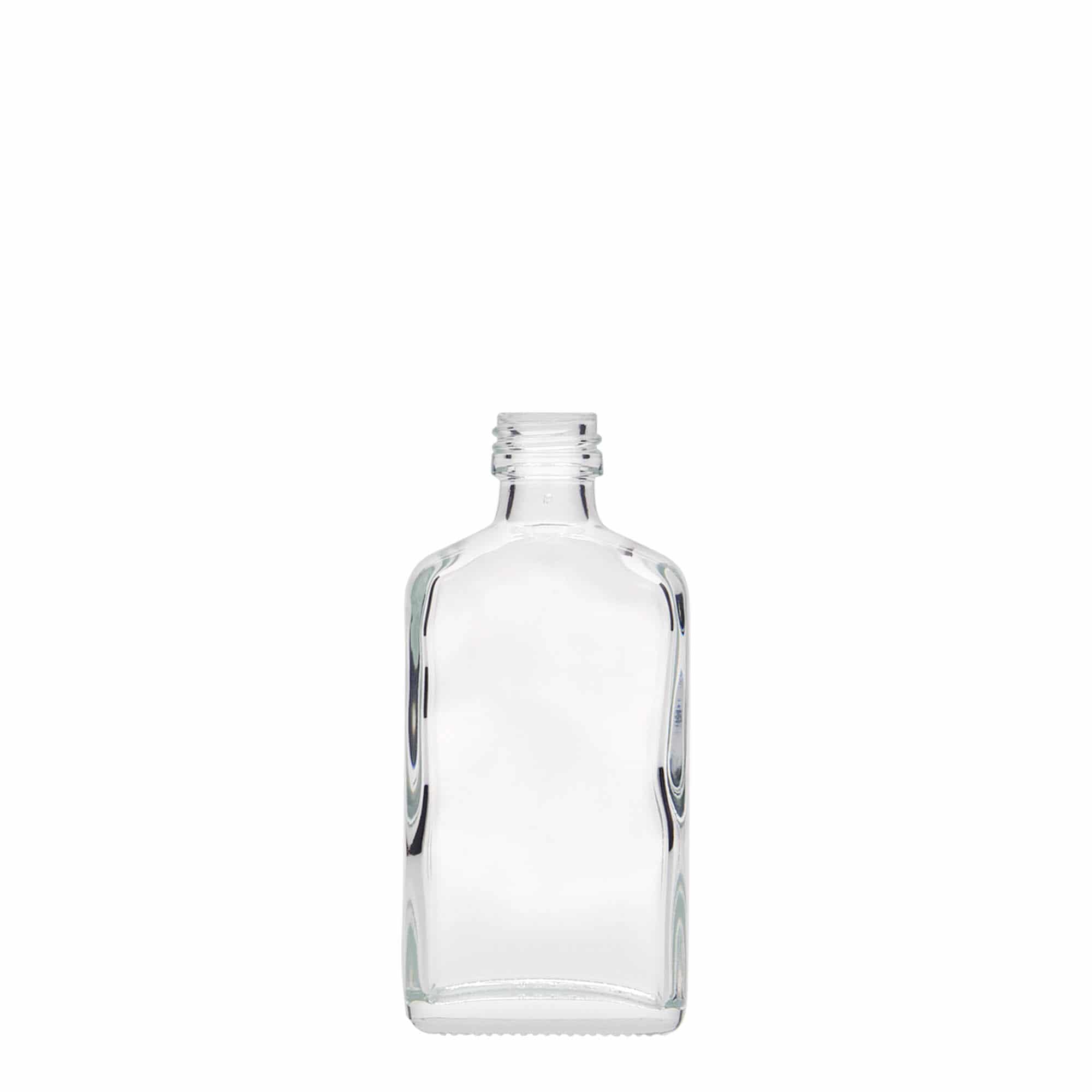 Flasque 50 ml, rectangulaire, verre, bouchage: PP 18 Flasque 50 ml, rectangulaire, verre, bouchage: PP 18