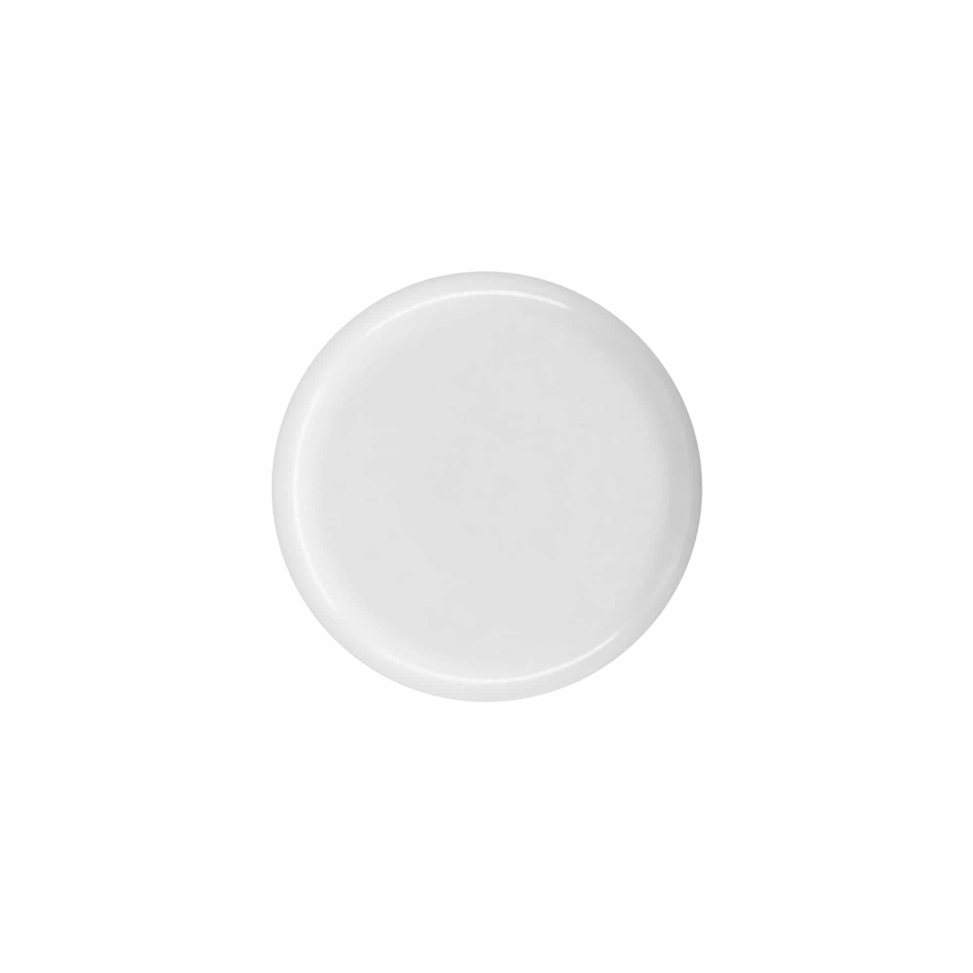 Bouchon à vis pour flacon rond avec insert de seringue, plastique PE, blanc, pour ouverture : DIN 18