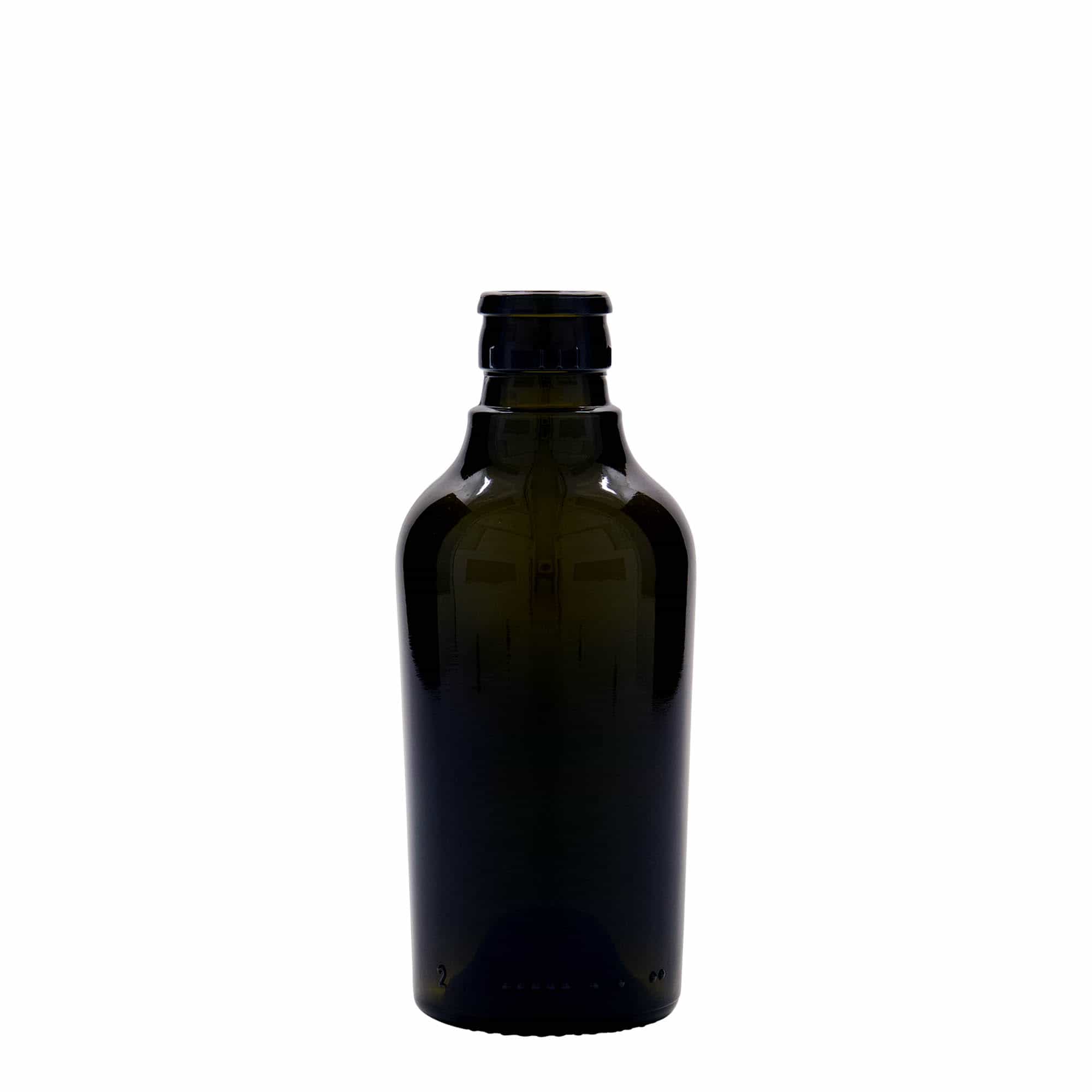 Bouteille de vinaigre / d’huile 250 ml 'Oleum', verre, vert antique, col : DOP