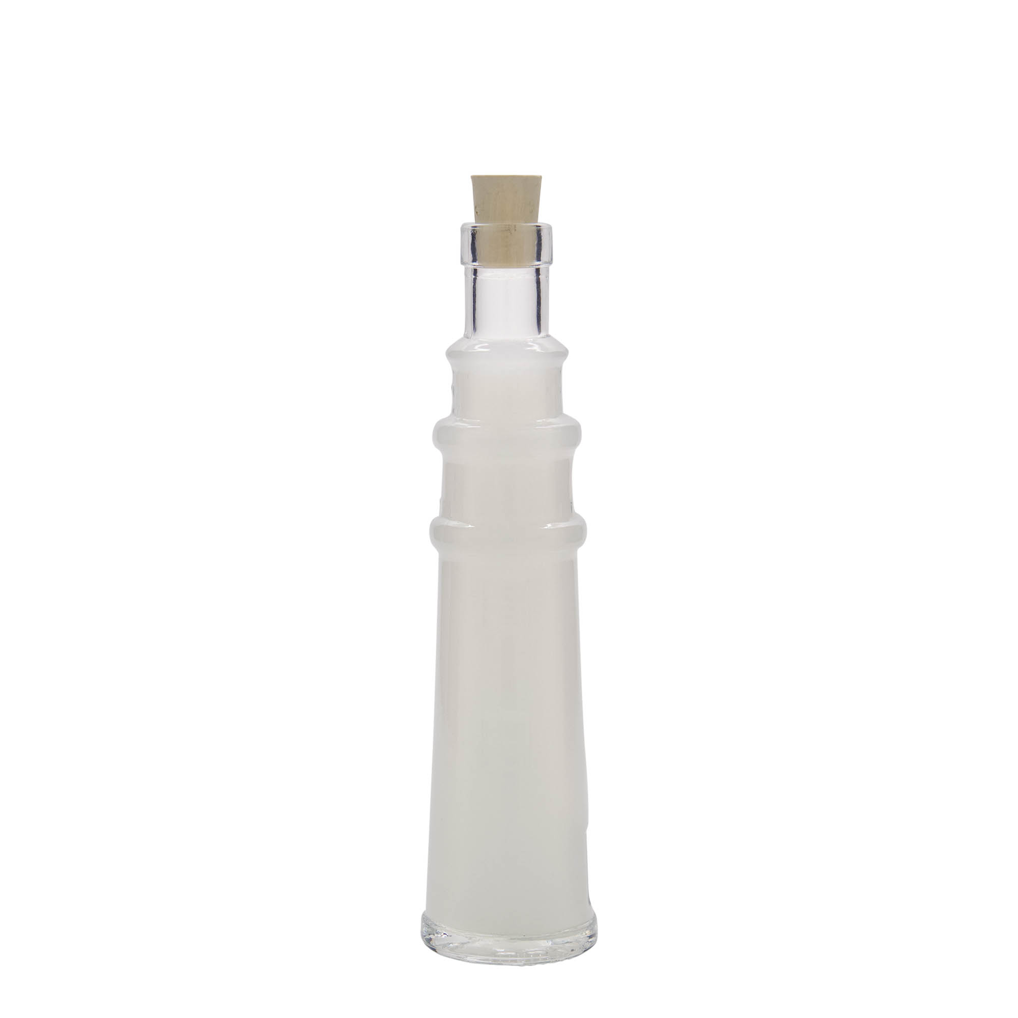 Flacon en verre 100 ml « Leuchtturm », ouverture : bouchon en liège Flacon en verre 100 ml « Leuchtturm », ouverture : bouchon en liège