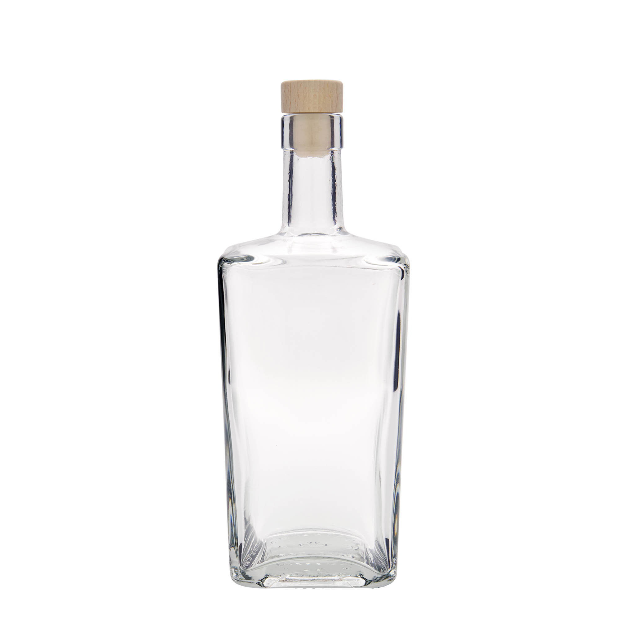 Bouteille en verre 700 ml 'Noel', carrée, ouverture : bouchon en liège