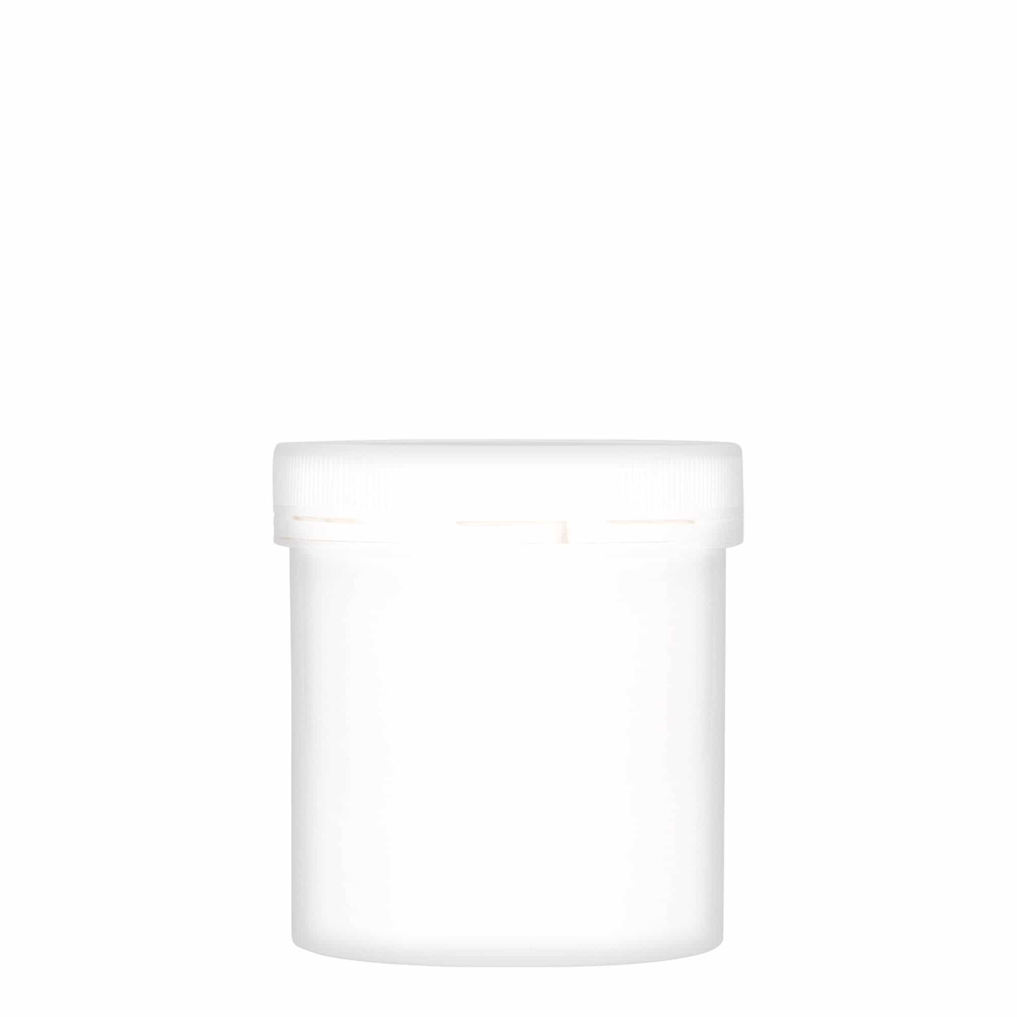 Boîte en plastique 250 ml 'Securilock', PP, blanche, col : bouchon à vis
