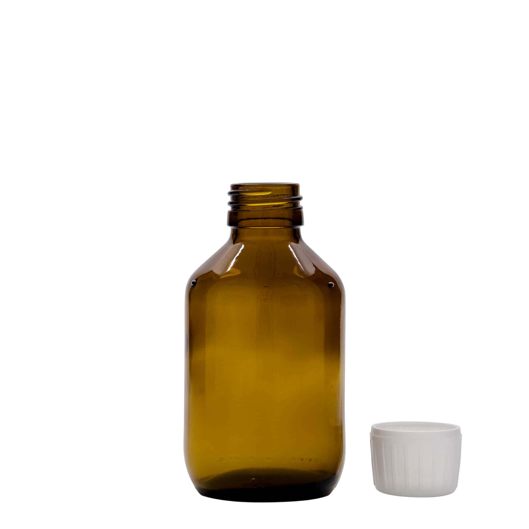 Flacon médical 150 ml, brun, verre, ouverture : PP 28