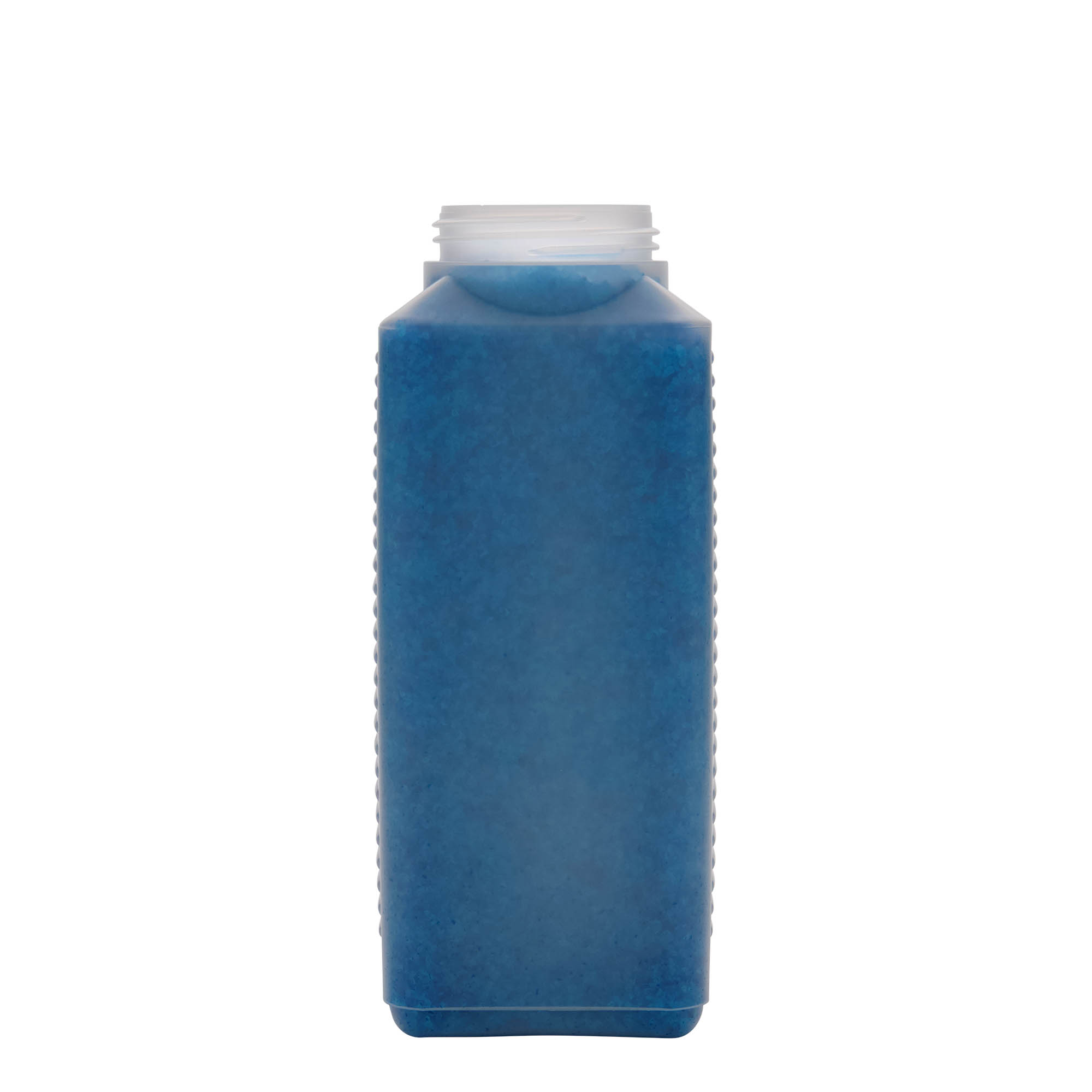 1.000 ml bouteille à large col, rectangulaire, plastique HDPE, naturel, ouverture : DIN 60 EPE