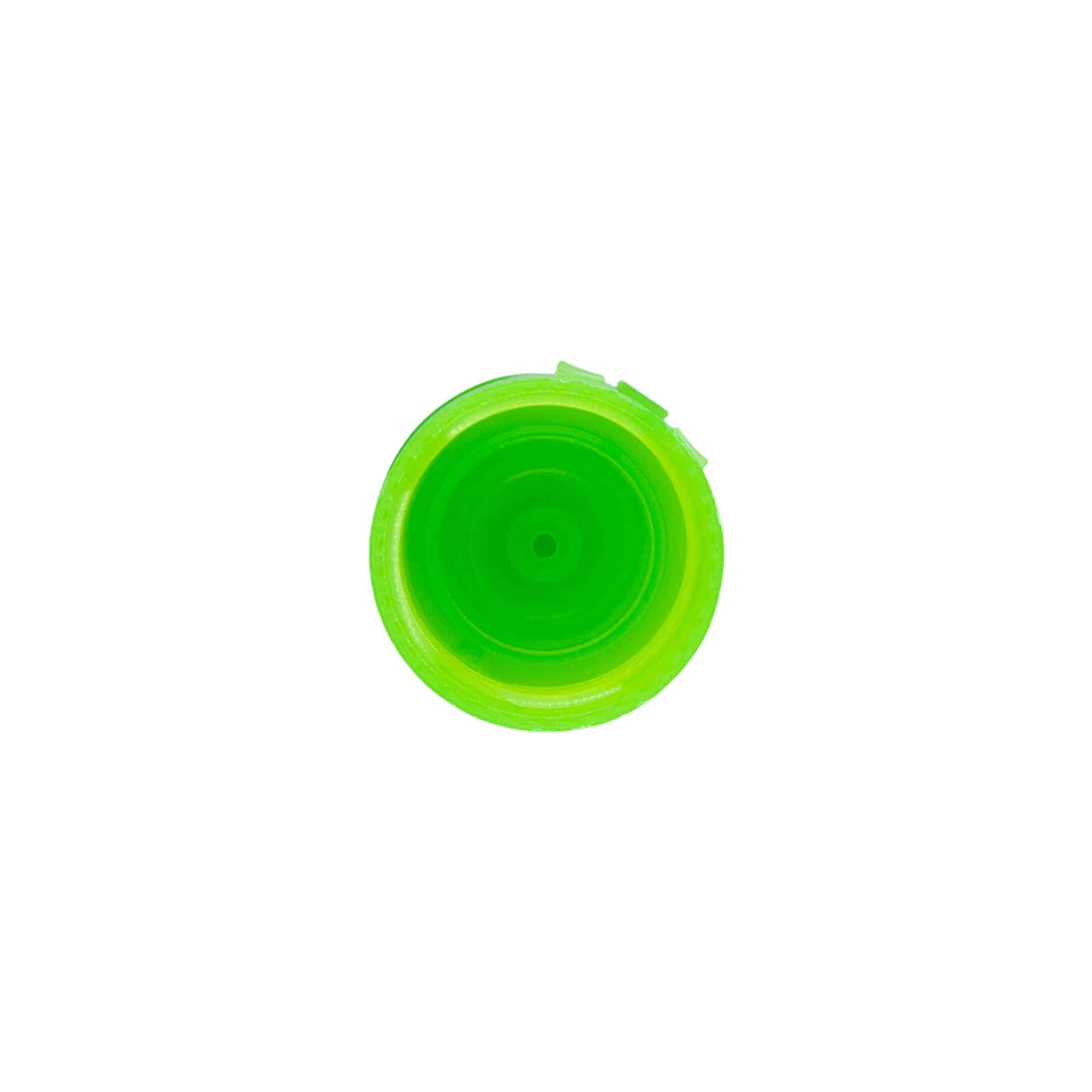 Bouchon à vis avec charnière à bascule, plastique PP, vert, pour ouverture : 24/410