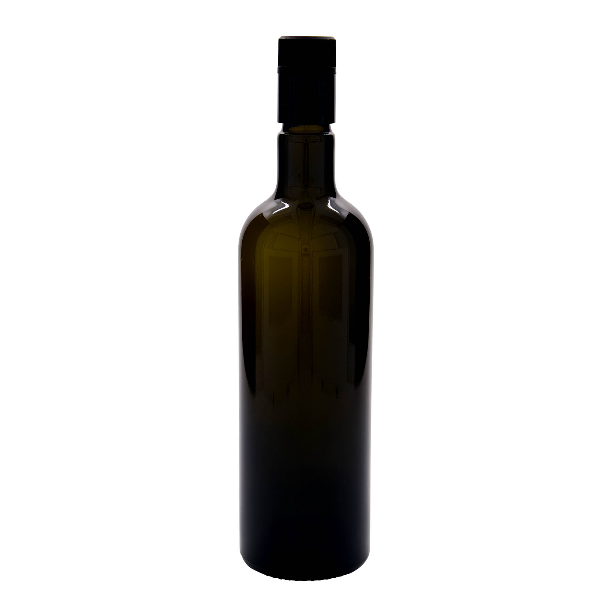 Flacon à vinaigre/huile « Willy New » 750 ml, verre, vert antique, embouchure : DOP