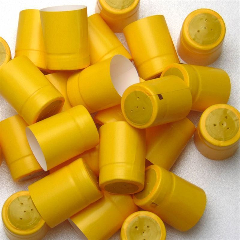 Capsule thermorétractable 32x41, plastique PVC, jaune Capsule thermorétractable 32x41, plastique PVC, jaune