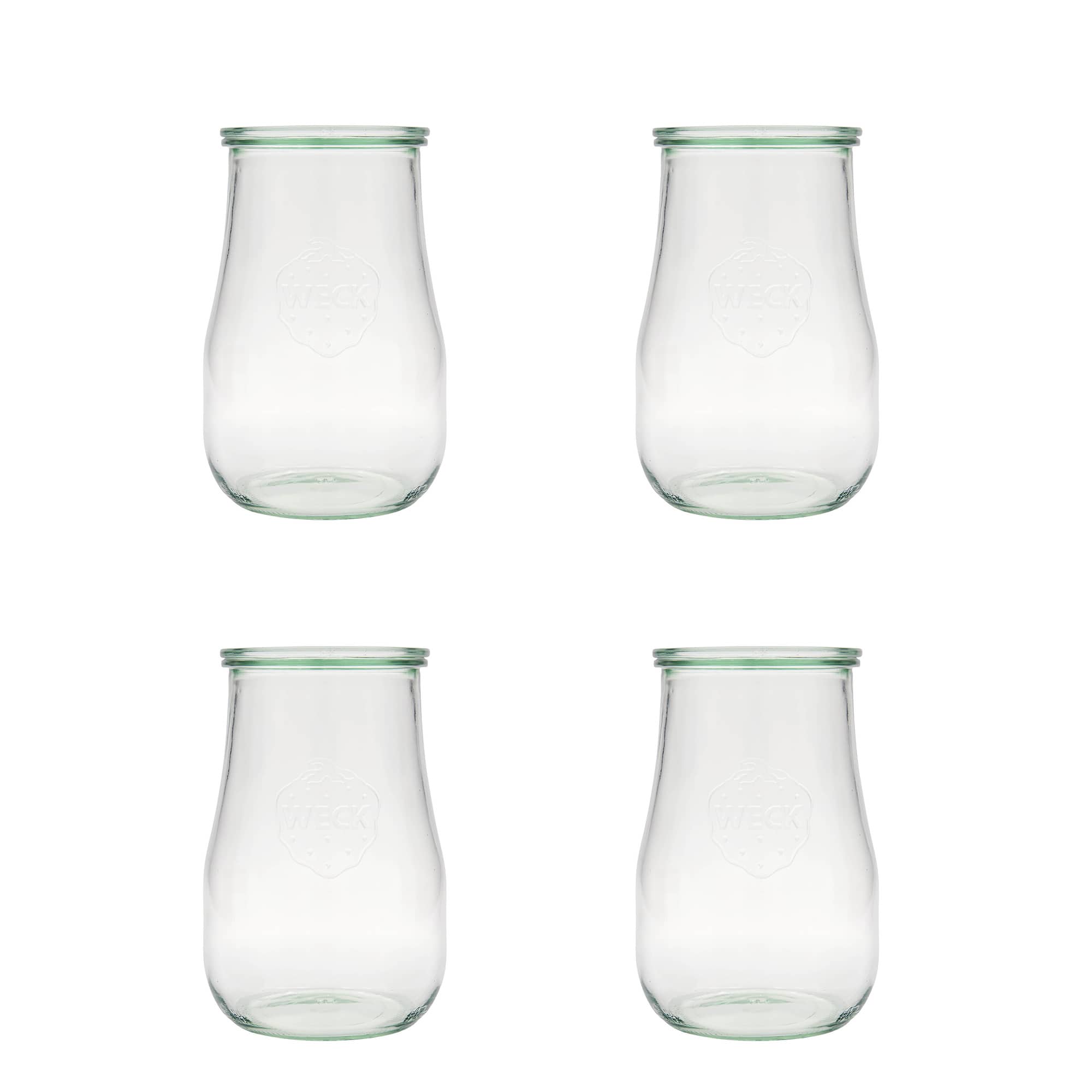 4x 1750 ml WECK verre tulipe avec couvercle en verre RR 100