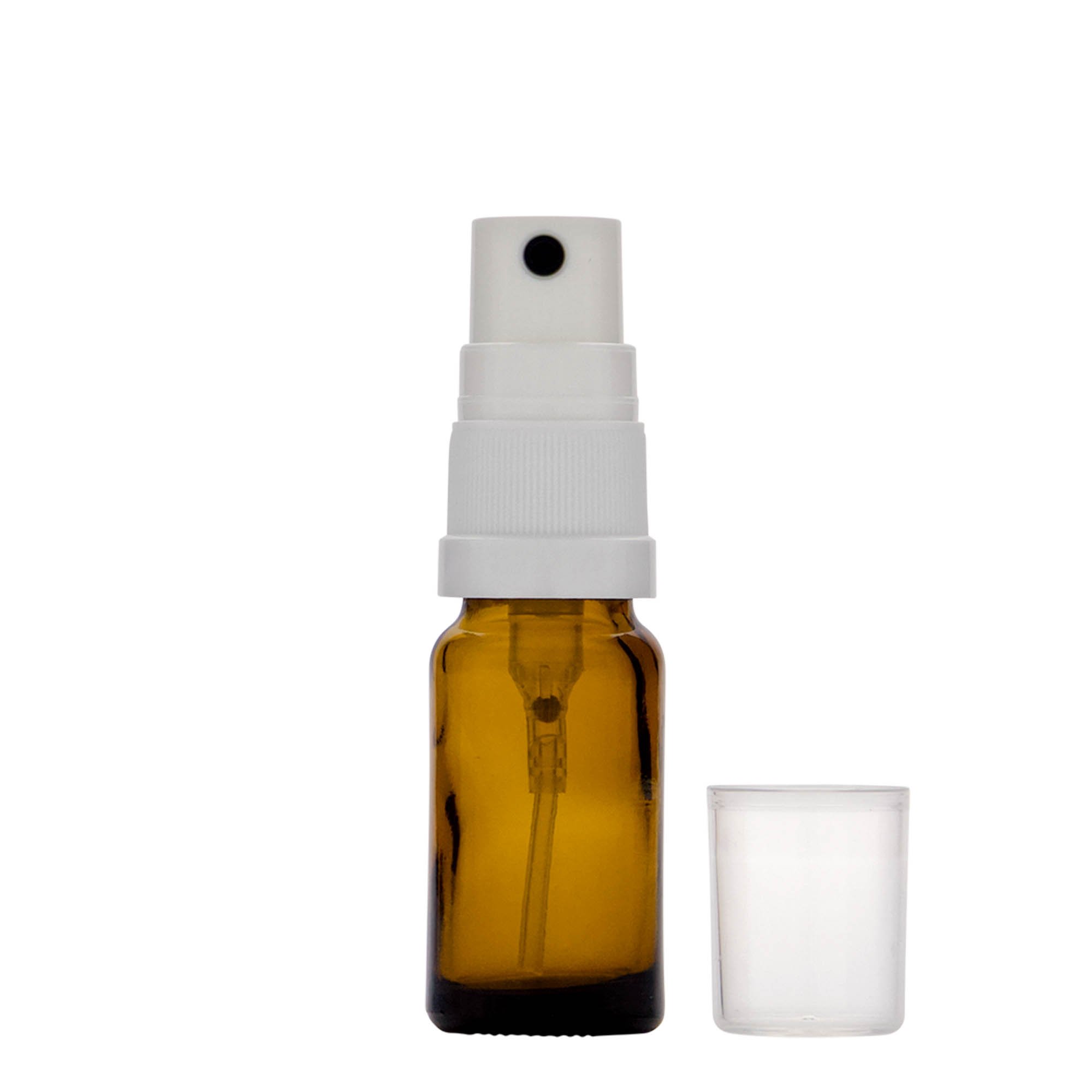 Flacon pulvérisateur médical 10 ml, verre, brun, embouchure : DIN 18