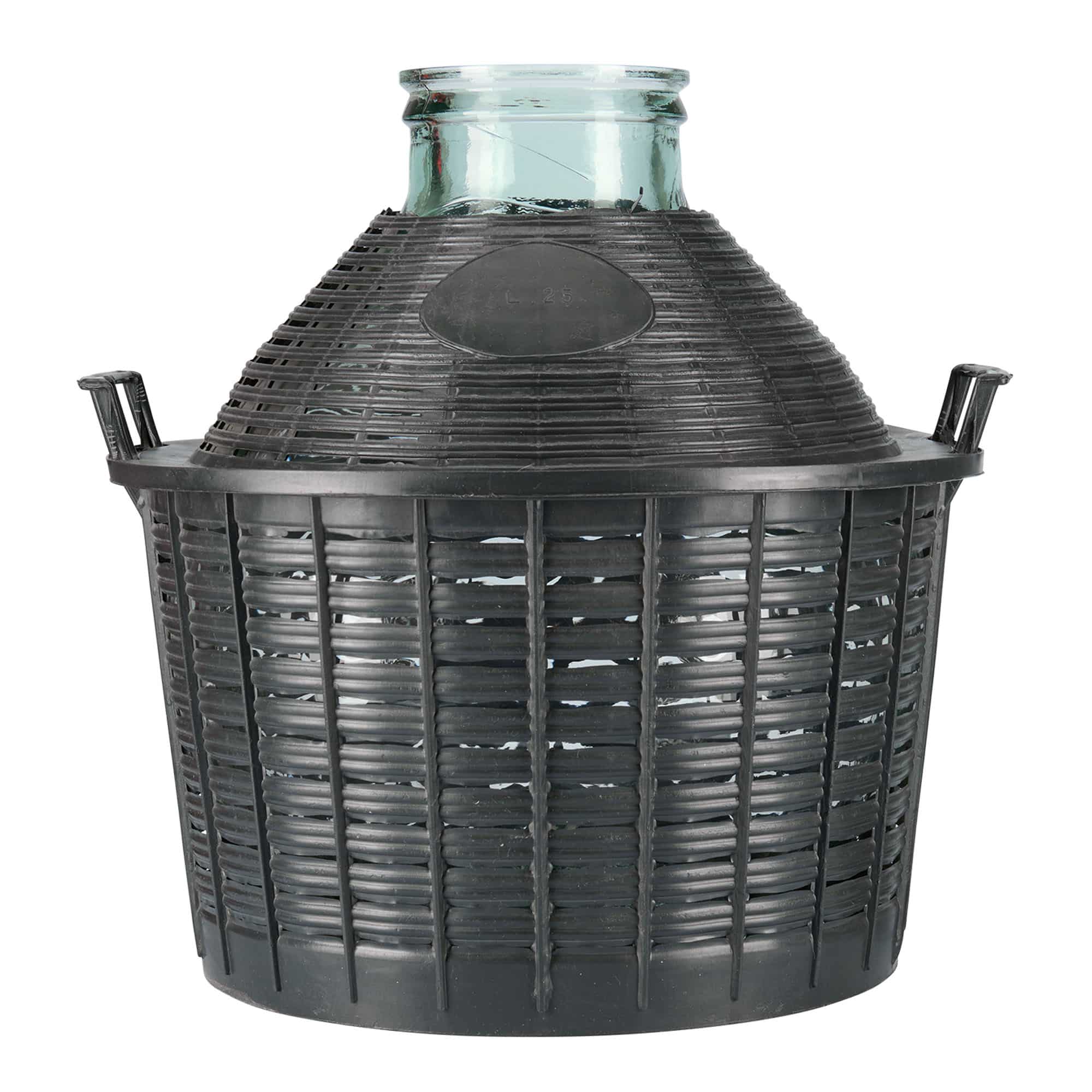 Bouteille ballon 25 l à large col, verre, ouverture : bouchon à emboîtement