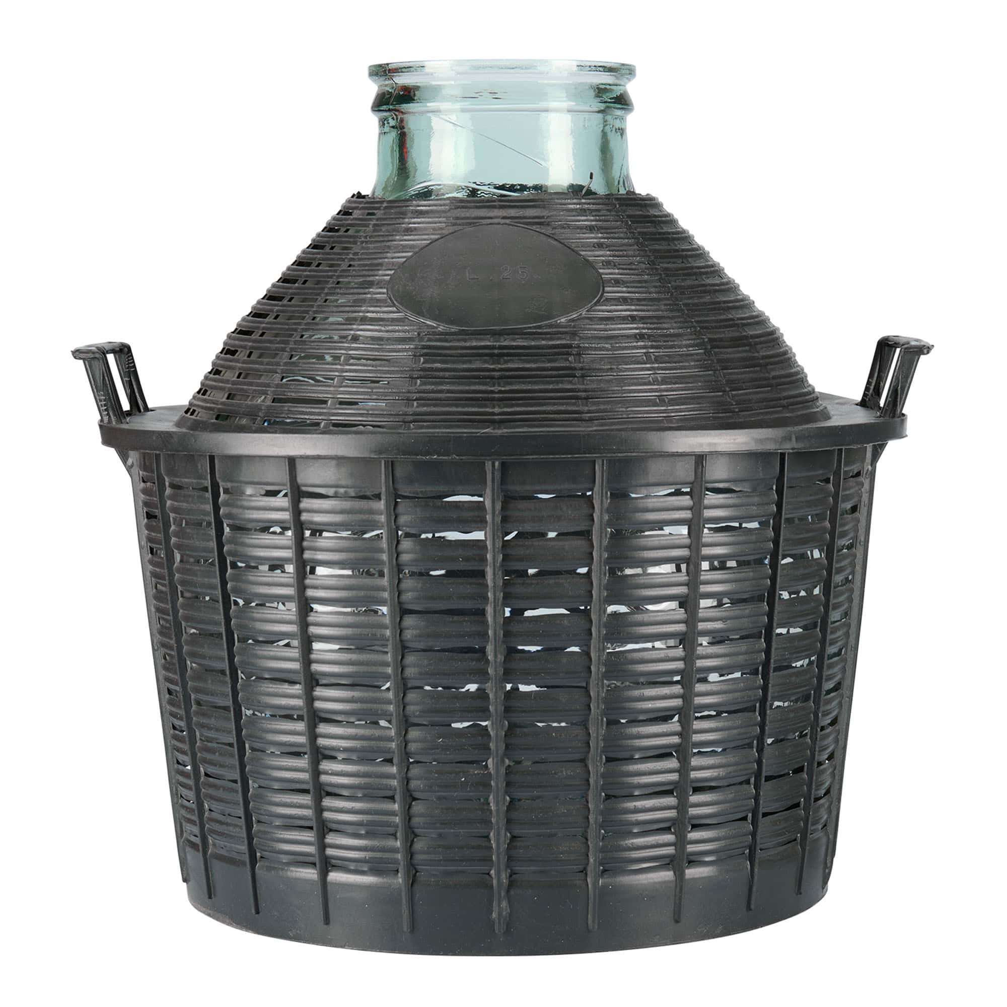 Bouteille ballon 25 l à large col, verre, ouverture : bouchon à emboîtement