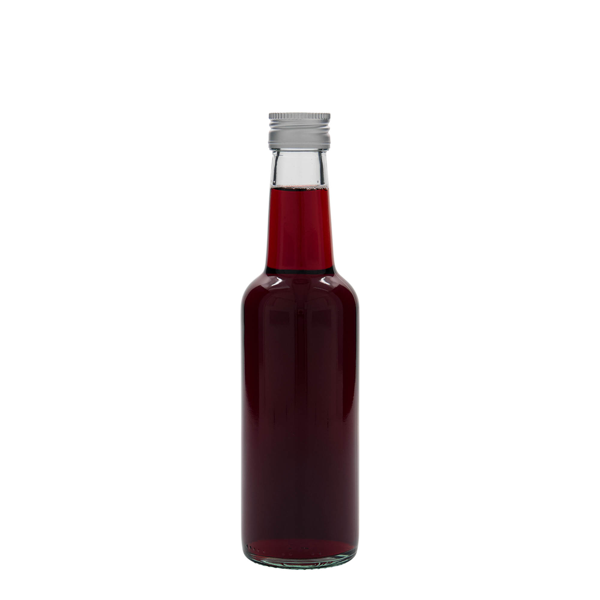 Bouteille en verre 250 ml à col droit, ouverture : PP 28 Bouteille en verre 250 ml à col droit, ouverture : PP 28