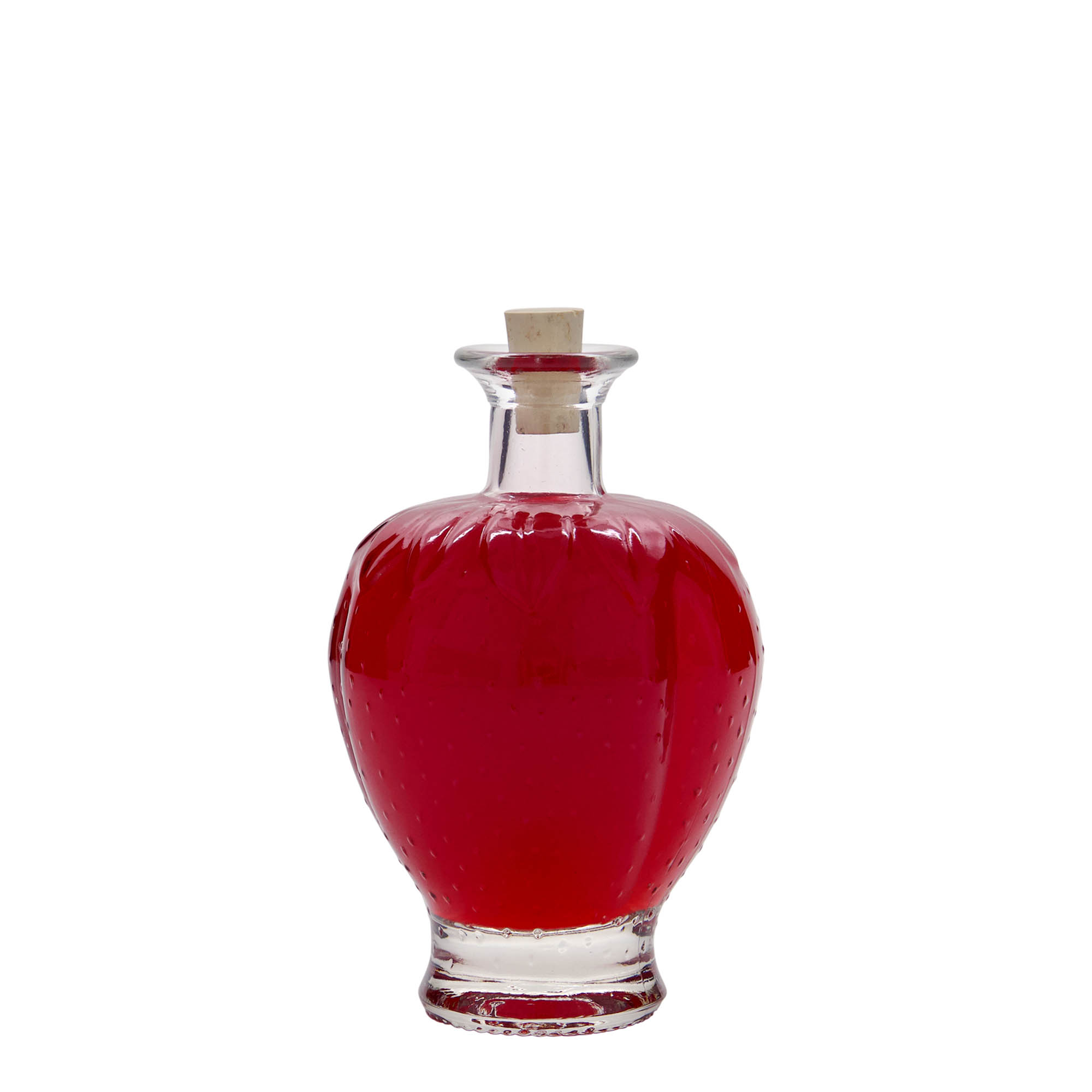 Flacon en verre de 200 ml « Fraise », ouverture : bouchon en liège
