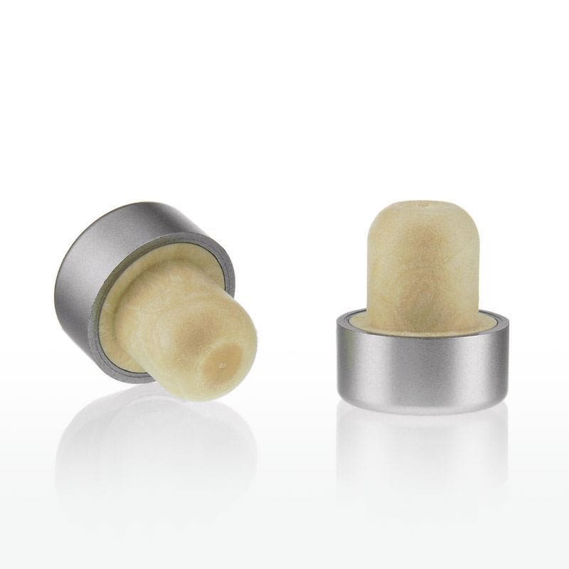 Bouchon à poignée 19 mm, plastique, argenté, pour bouchage: bouchon