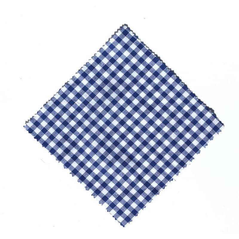 Napperon à carreaux 15x15, carré, tissu, bleu foncé, col : TO58-TO82