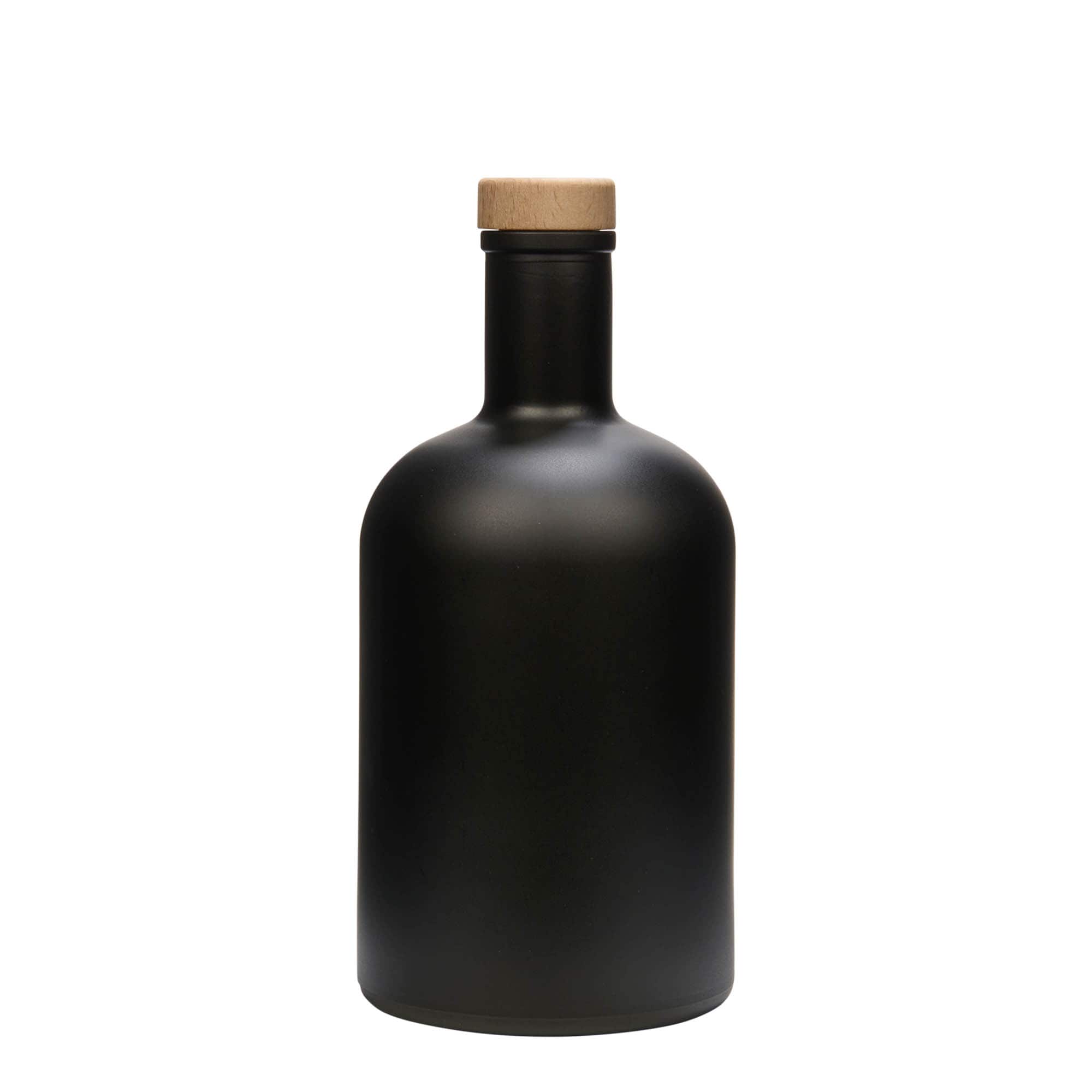 Bouteille en verre 700 ml 'Gerardino', noire, ouverture : bouchon en liège