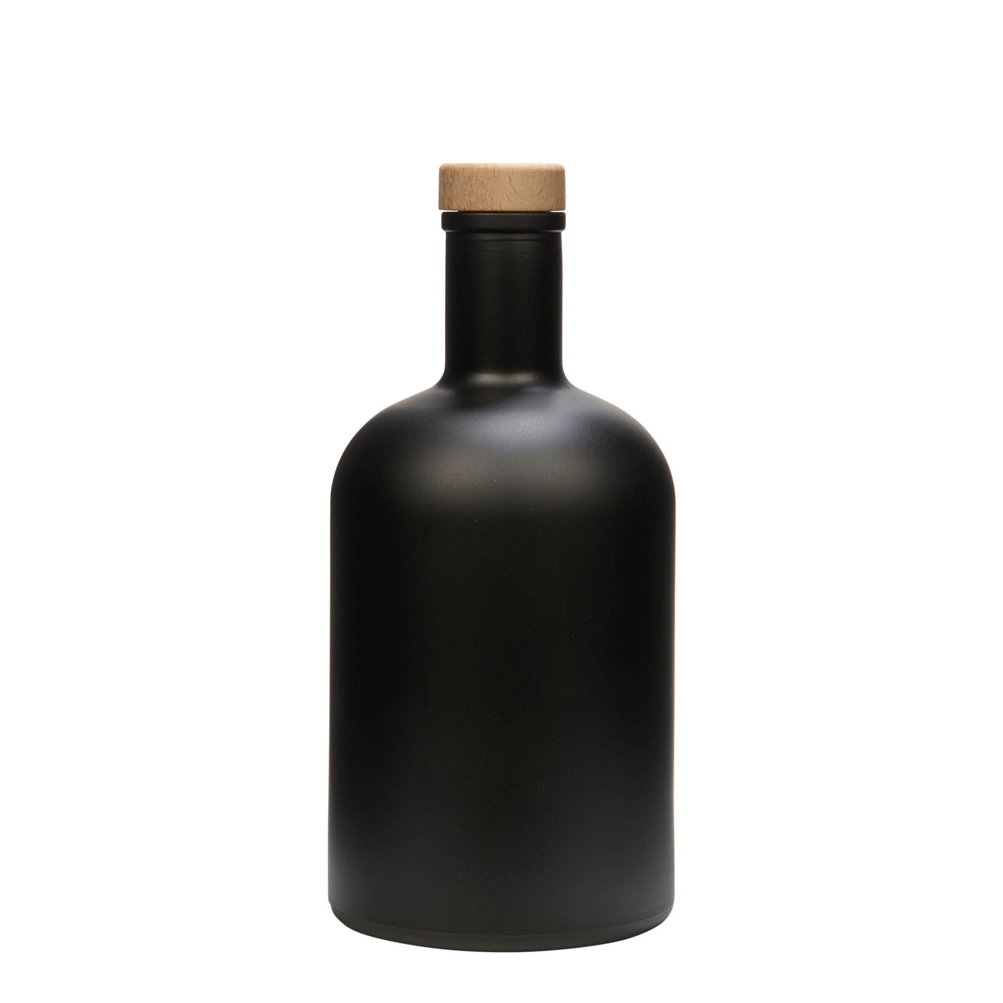 Bouteille en verre 700 ml 'Gerardino', noire, ouverture : bouchon en liège Bouteille en verre 700 ml 'Gerardino', noire, ouverture : bouchon en liège