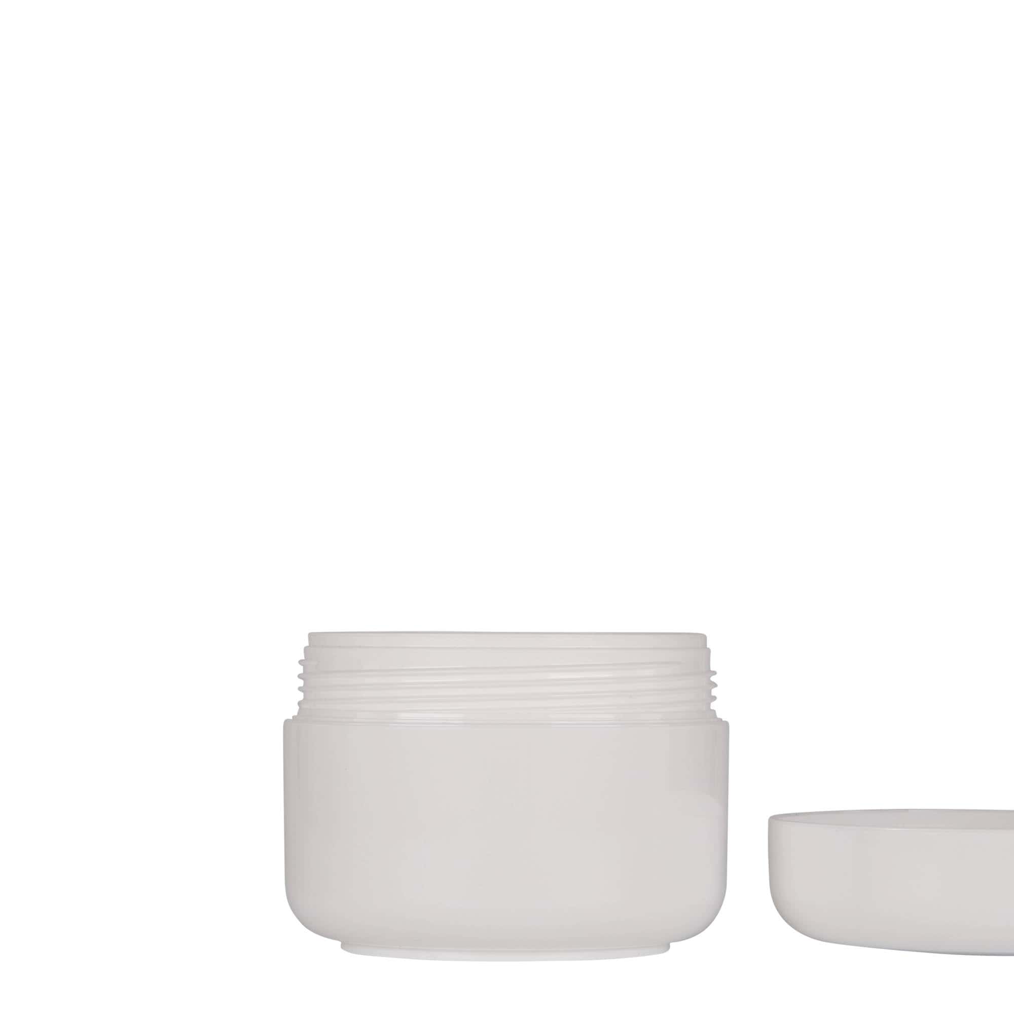 150 ml boîte en plastique « Bianca », PP, blanc, ouverture : fermeture à vis