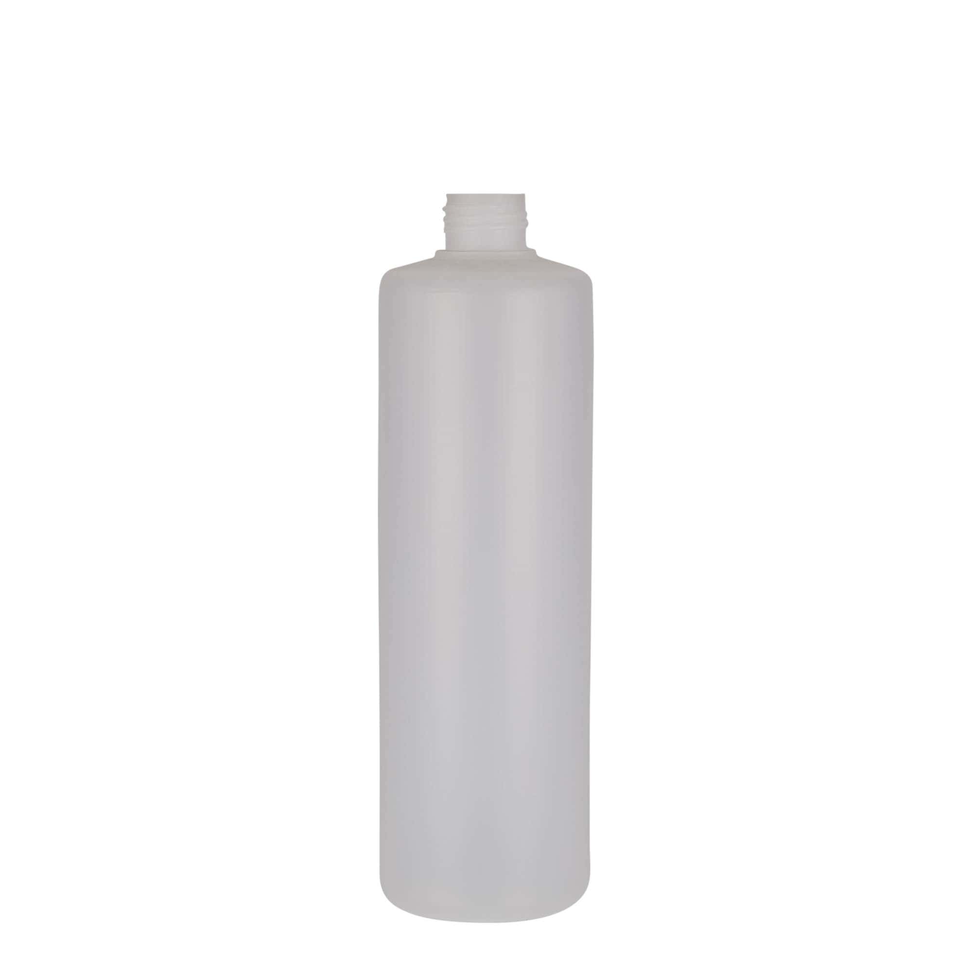 500 ml bouteille ronde, plastique PE, naturel, ouverture : bouchon à vis
