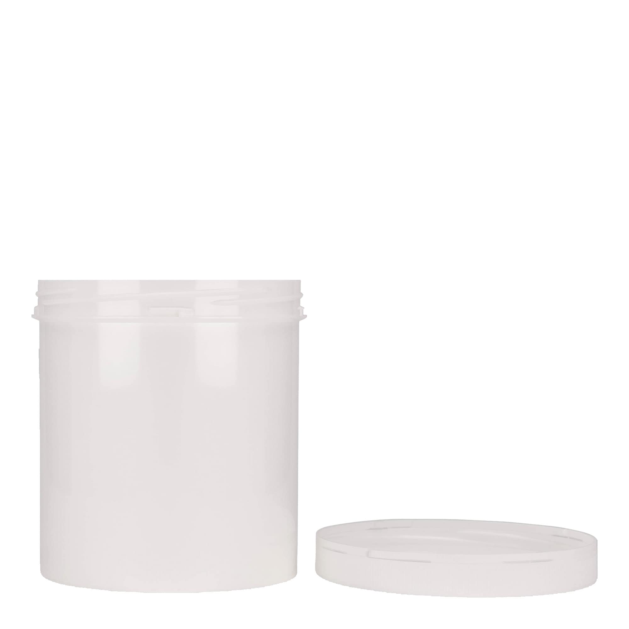 1.000 ml boîte en plastique 'Securilock', PP, blanche, ouverture : bouchon à vis